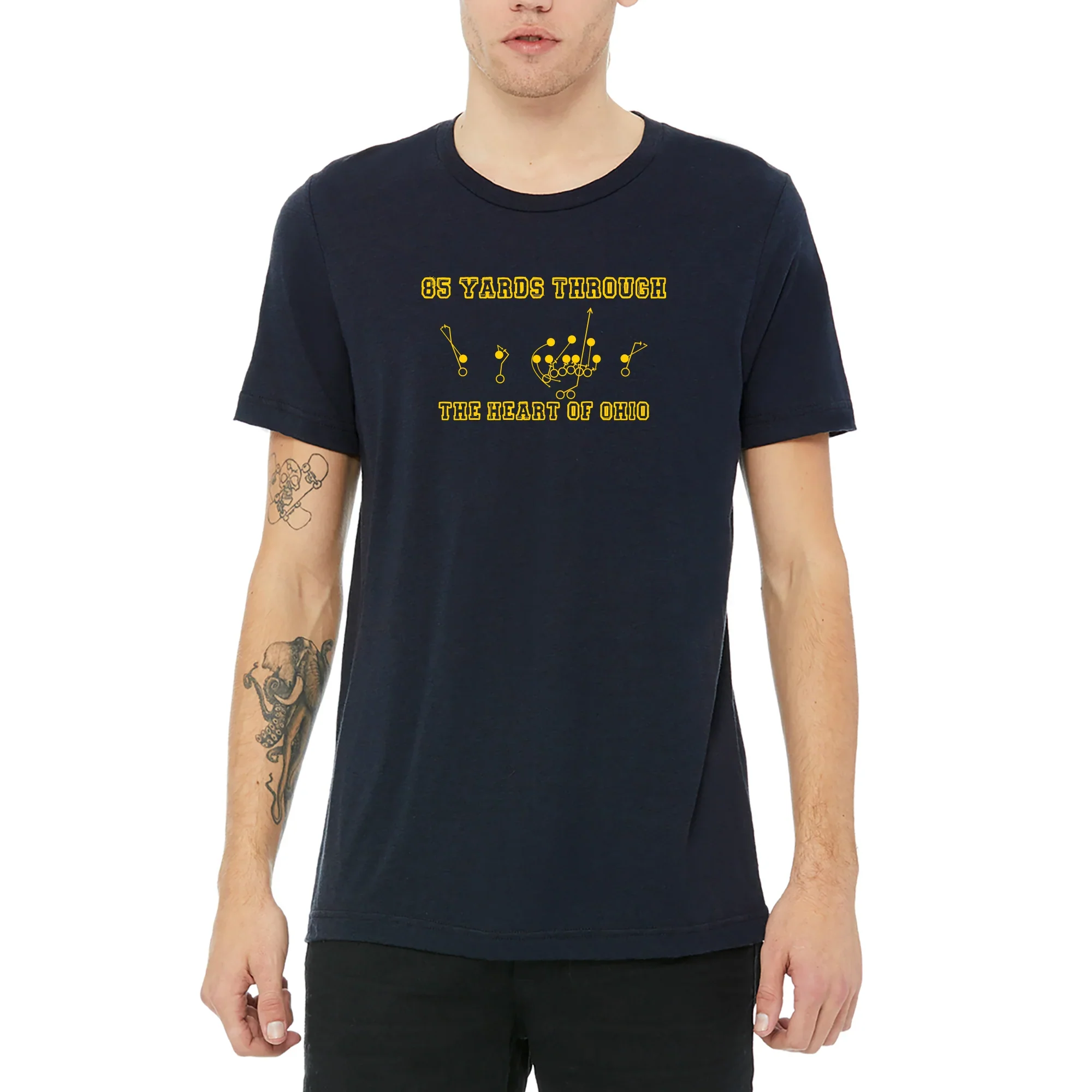 85 Yards through the Heart of Ohio - Navy Triblend - Image 3