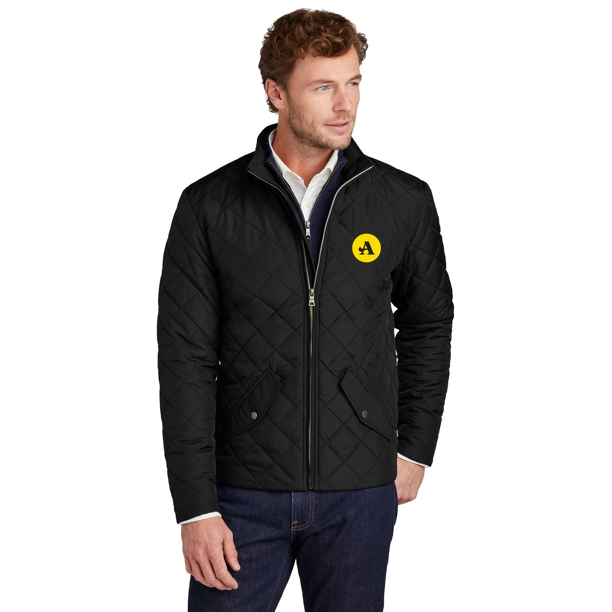 Acacia Primary Logo LC Brooks Brothers Quilted Jacket - Deep Black - Image 4