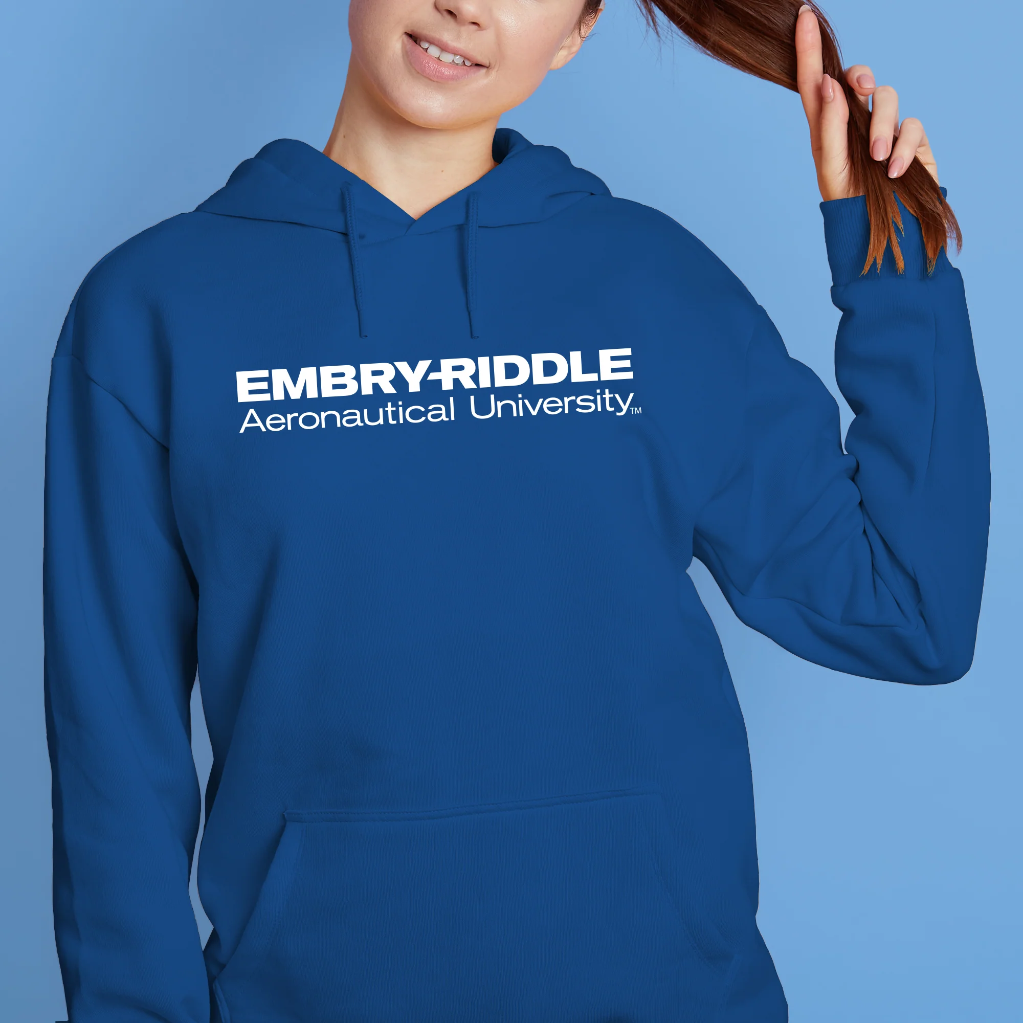 Embry-Riddle Aeronautical University Eagles Basic Block Hoodie - Royal - Image 4