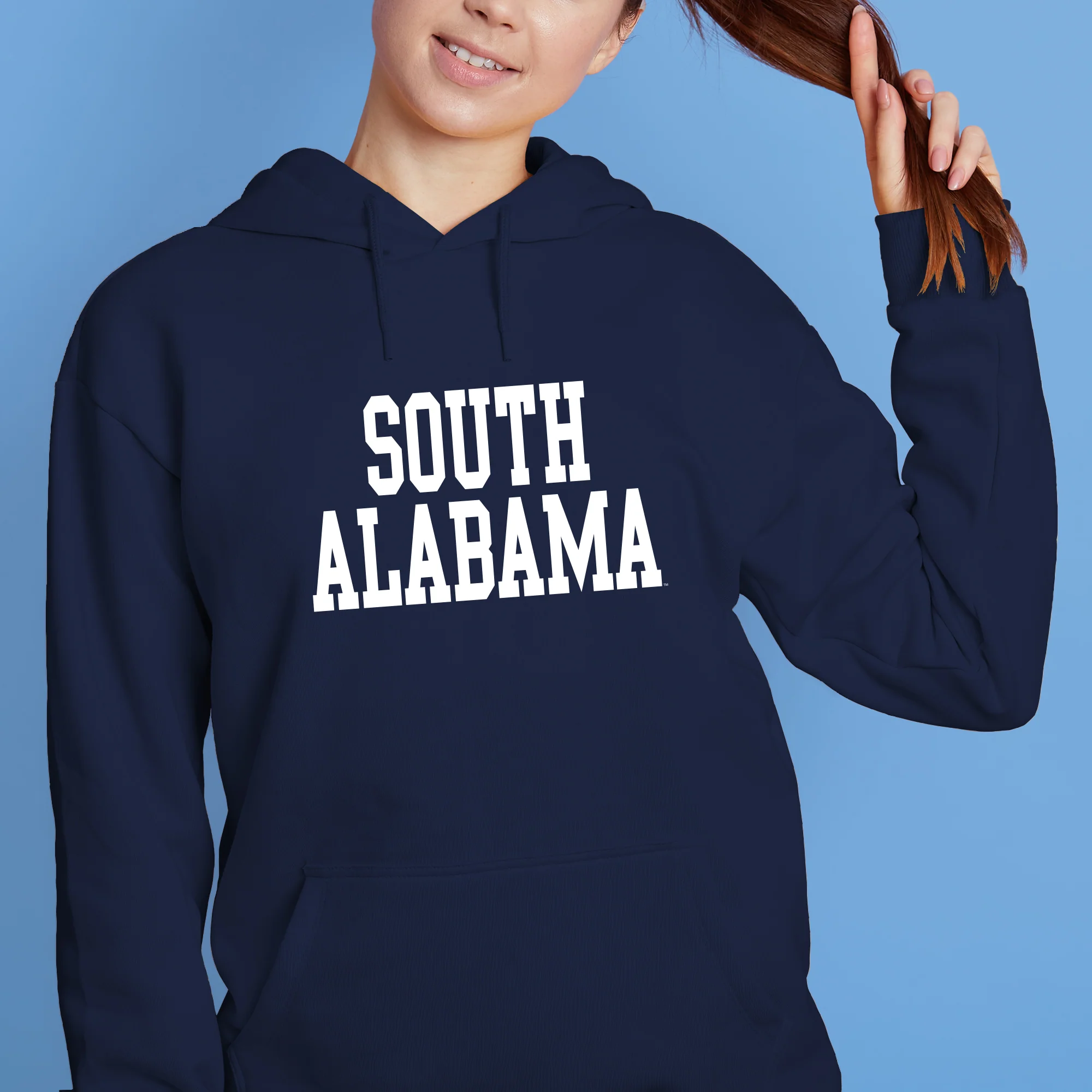 South Alabama Jaguars Basic Block Hoodie - Navy - Image 4