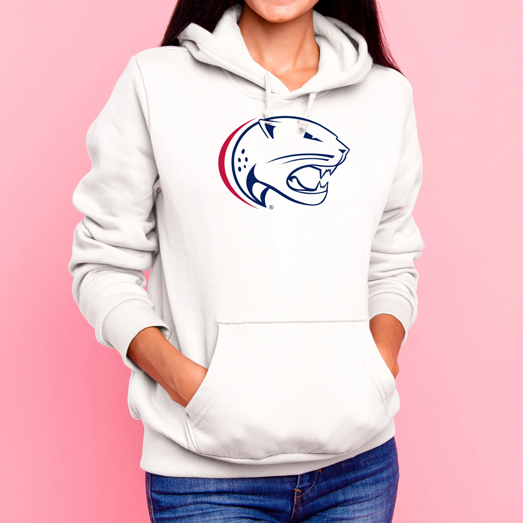 South Alabama Jaguars Primary Logo Hoodie - White - Image 4