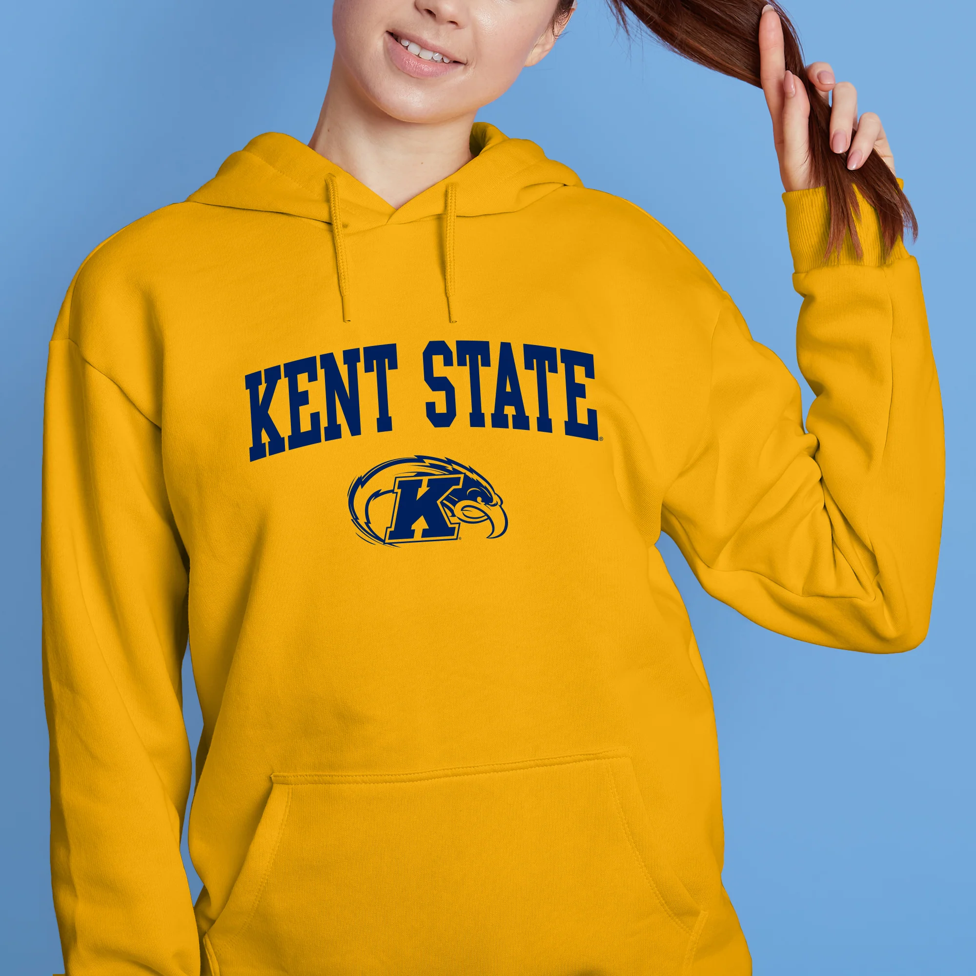 Kent State Golden Flashes Arch Logo Hoodie - Gold - Image 4