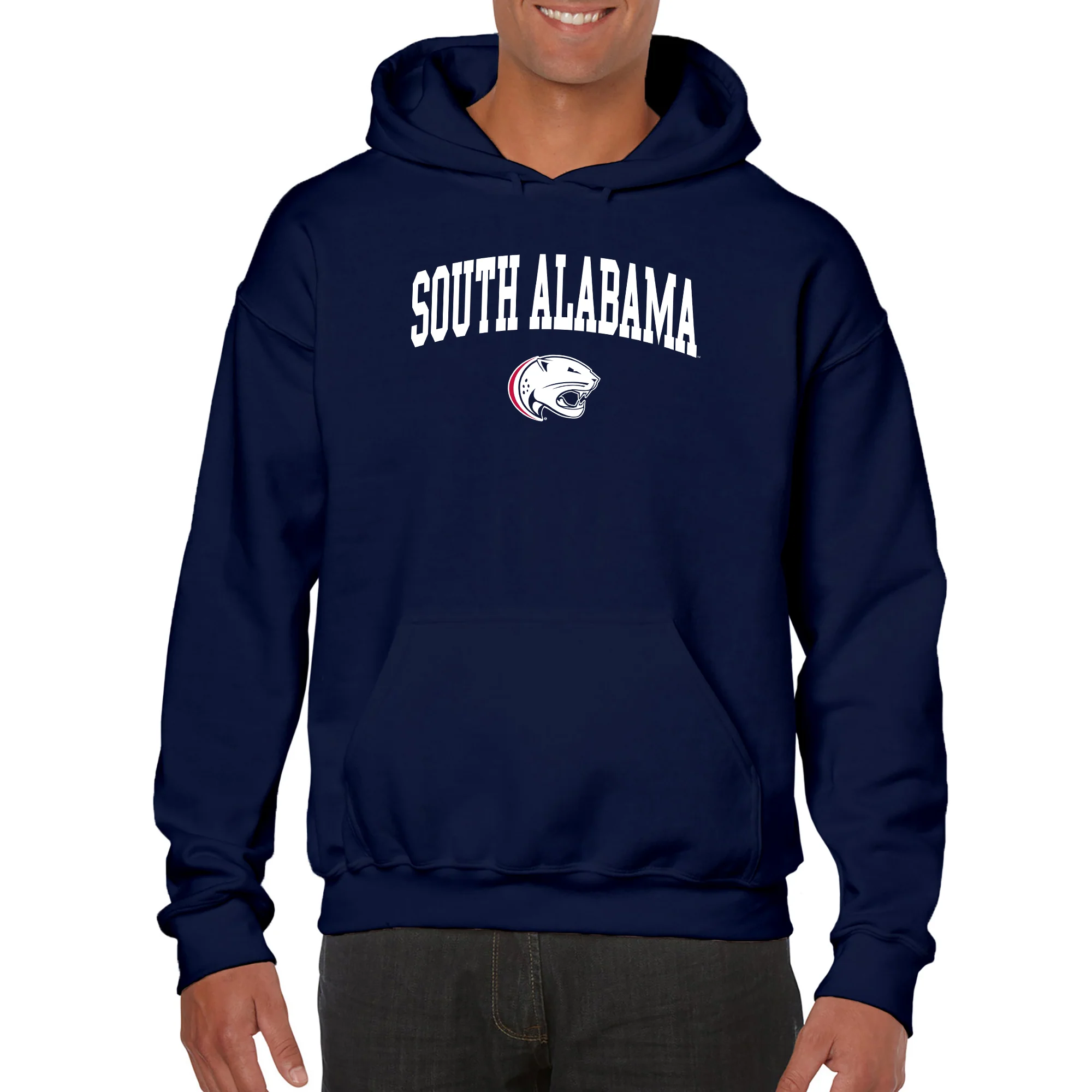 South Alabama Jaguars Arch Logo Hoodie - Navy - Image 3