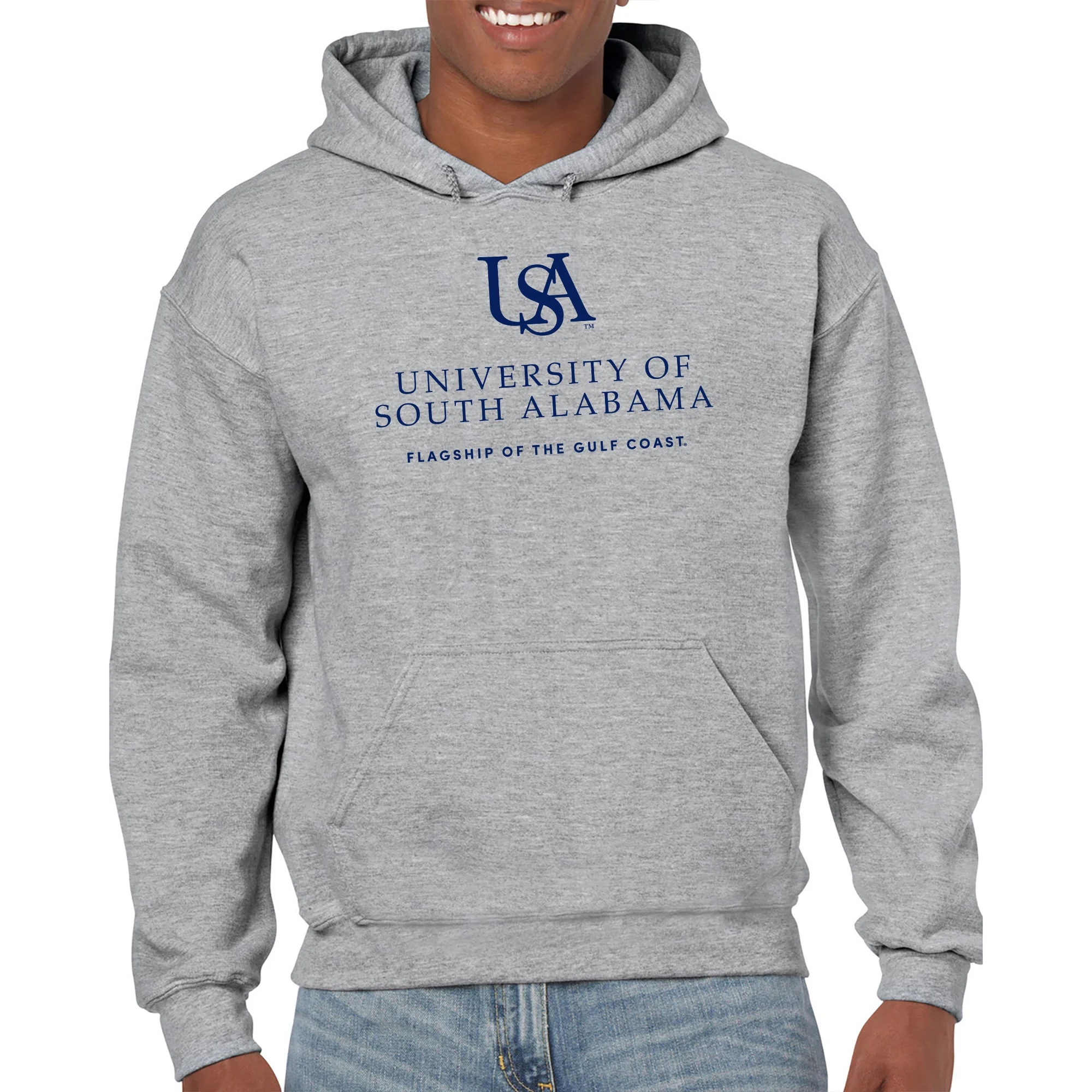 South Alabama Jaguars Institutional Logo Hoodie - Sport Grey - Image 3