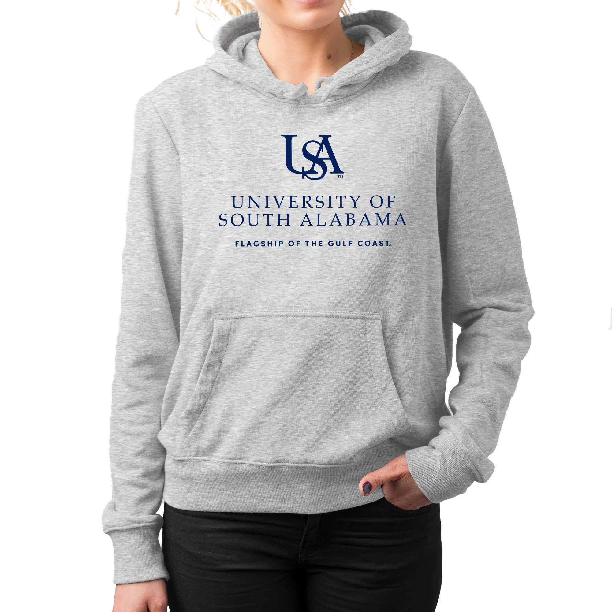 South Alabama Jaguars Institutional Logo Hoodie - Sport Grey - Image 4