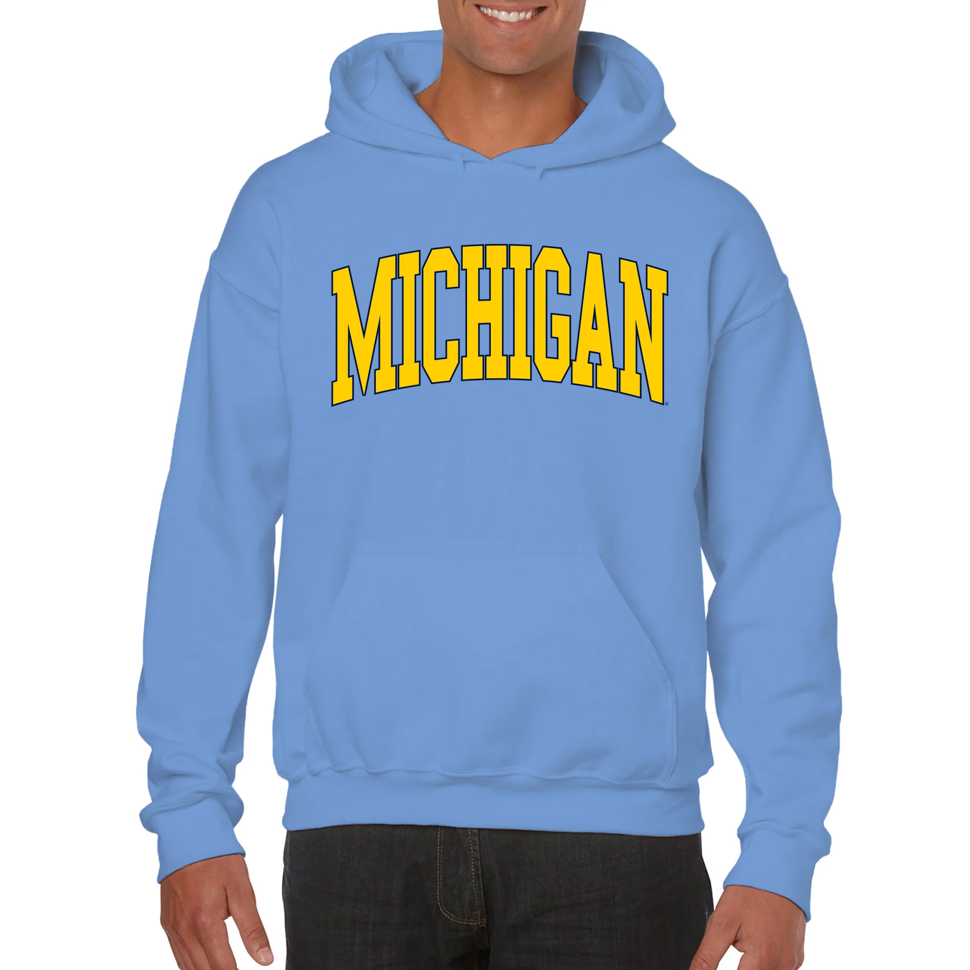 Michigan Wolverines Mega Arch Hoodie - Carolina Blue - Image 3