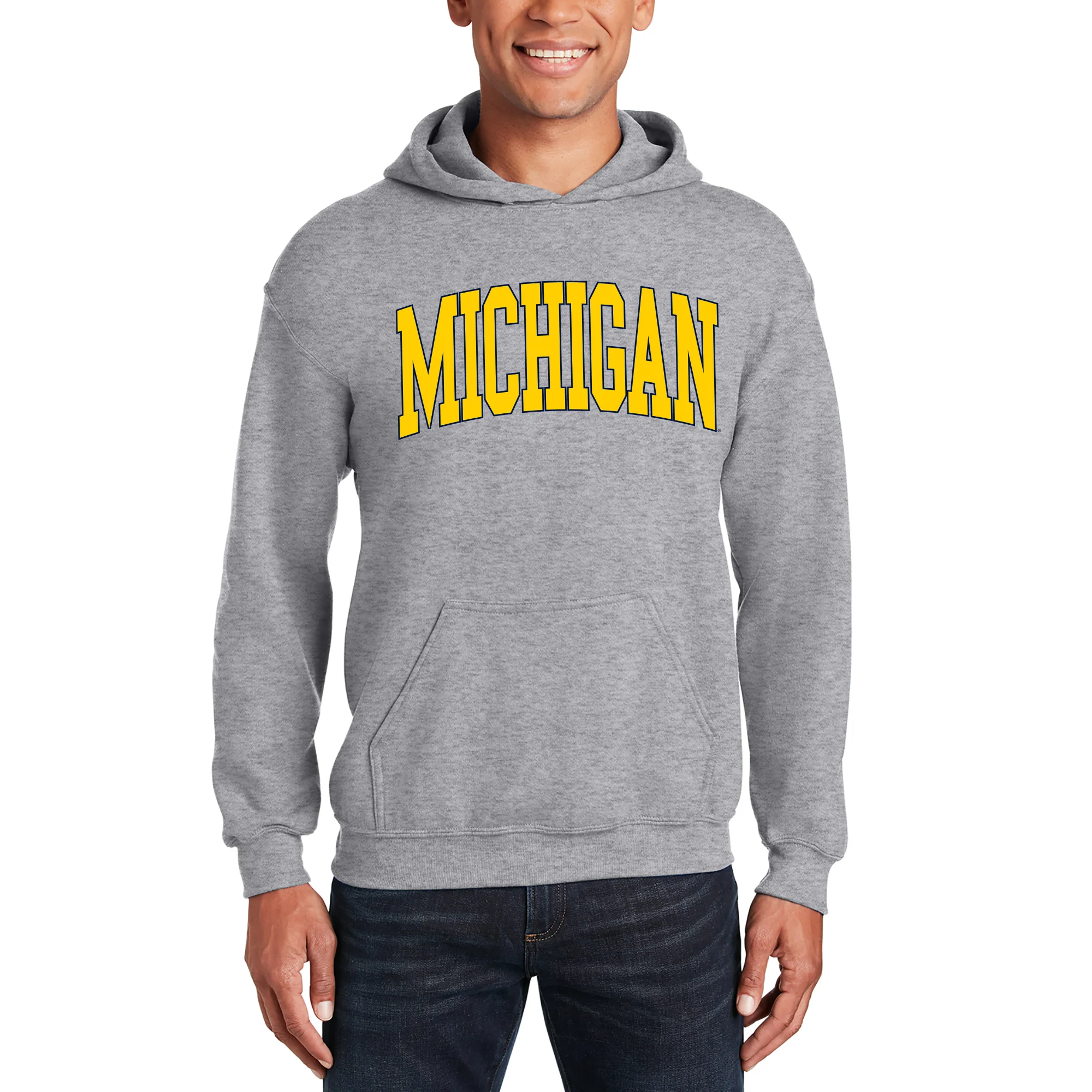 Michigan Wolverines Mega Arch Hoodie - Sport Grey - Image 3