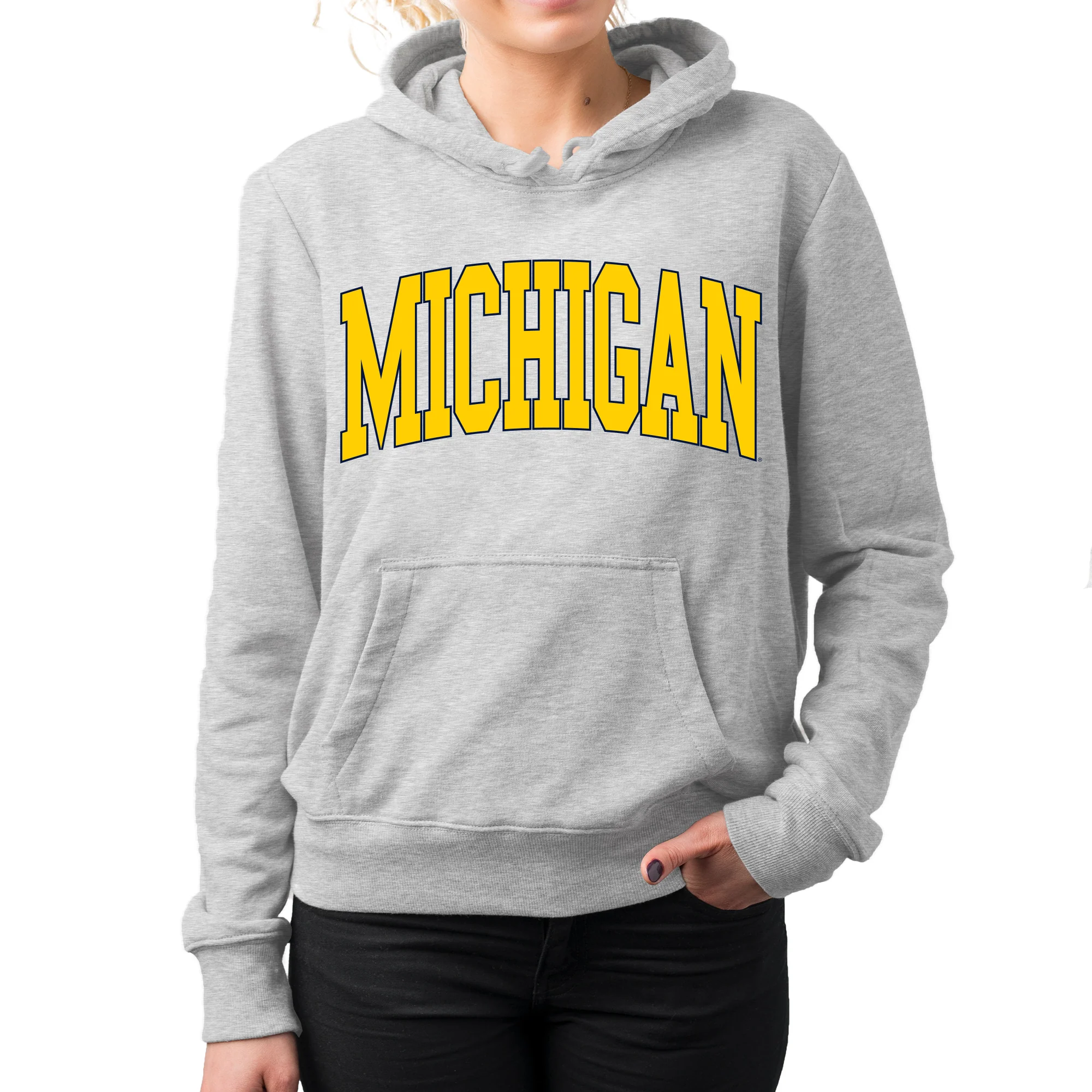 Michigan Wolverines Mega Arch Hoodie - Sport Grey - Image 4