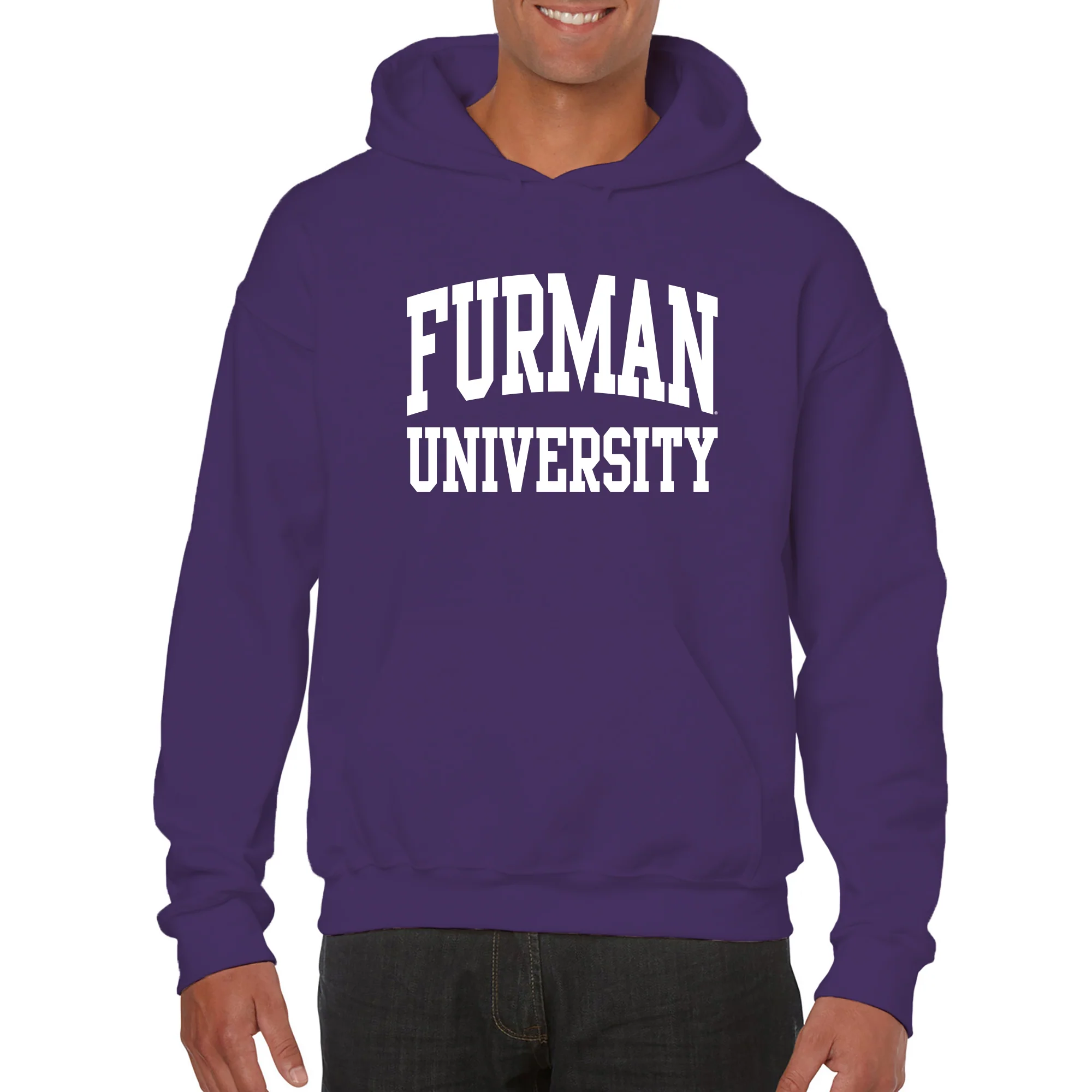 Furman University Paladins Front Back Print Hoodie - Purple - Image 3