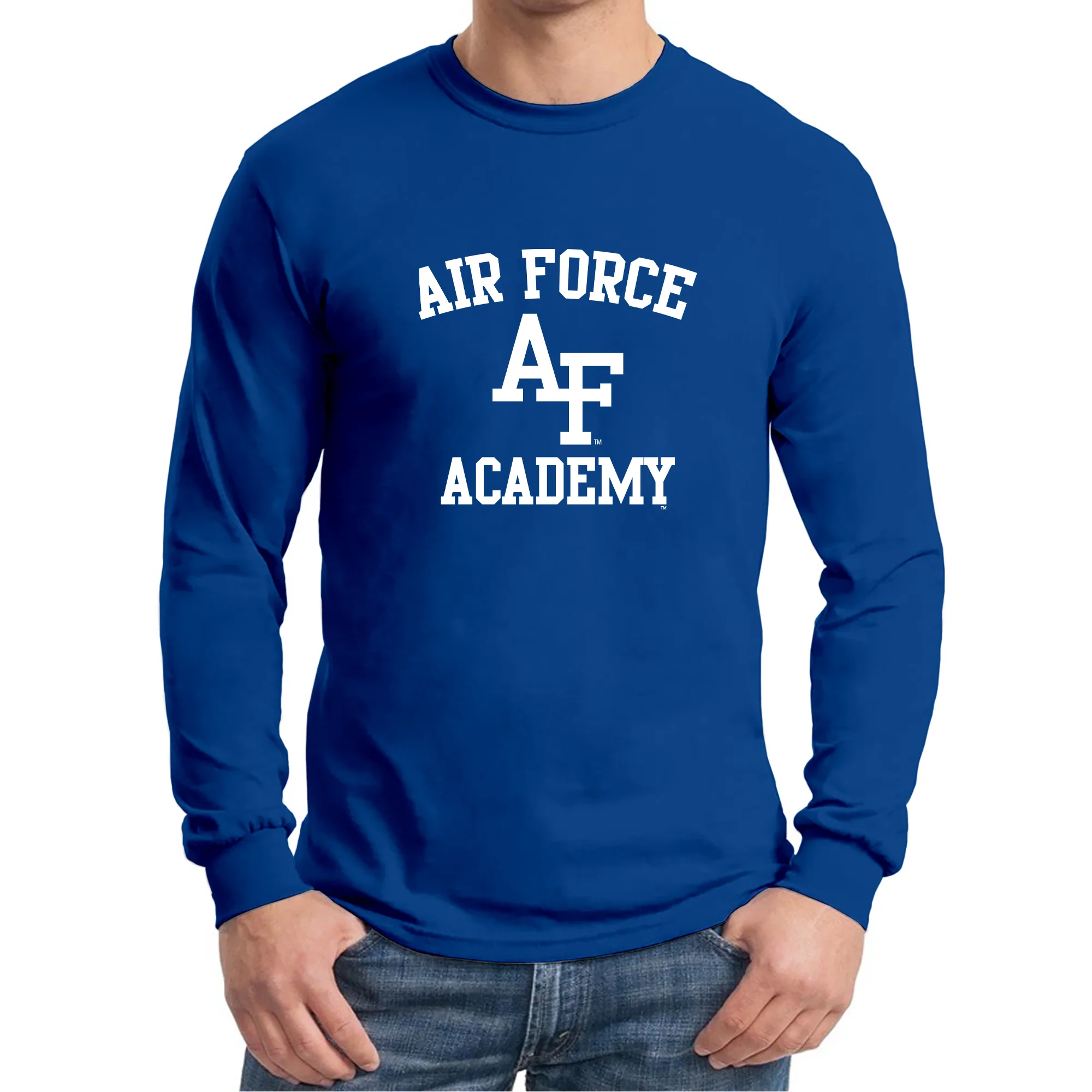 Air Force Academy Falcons Arch Logo Long Sleeve T-Shirt - Royal - Image 3