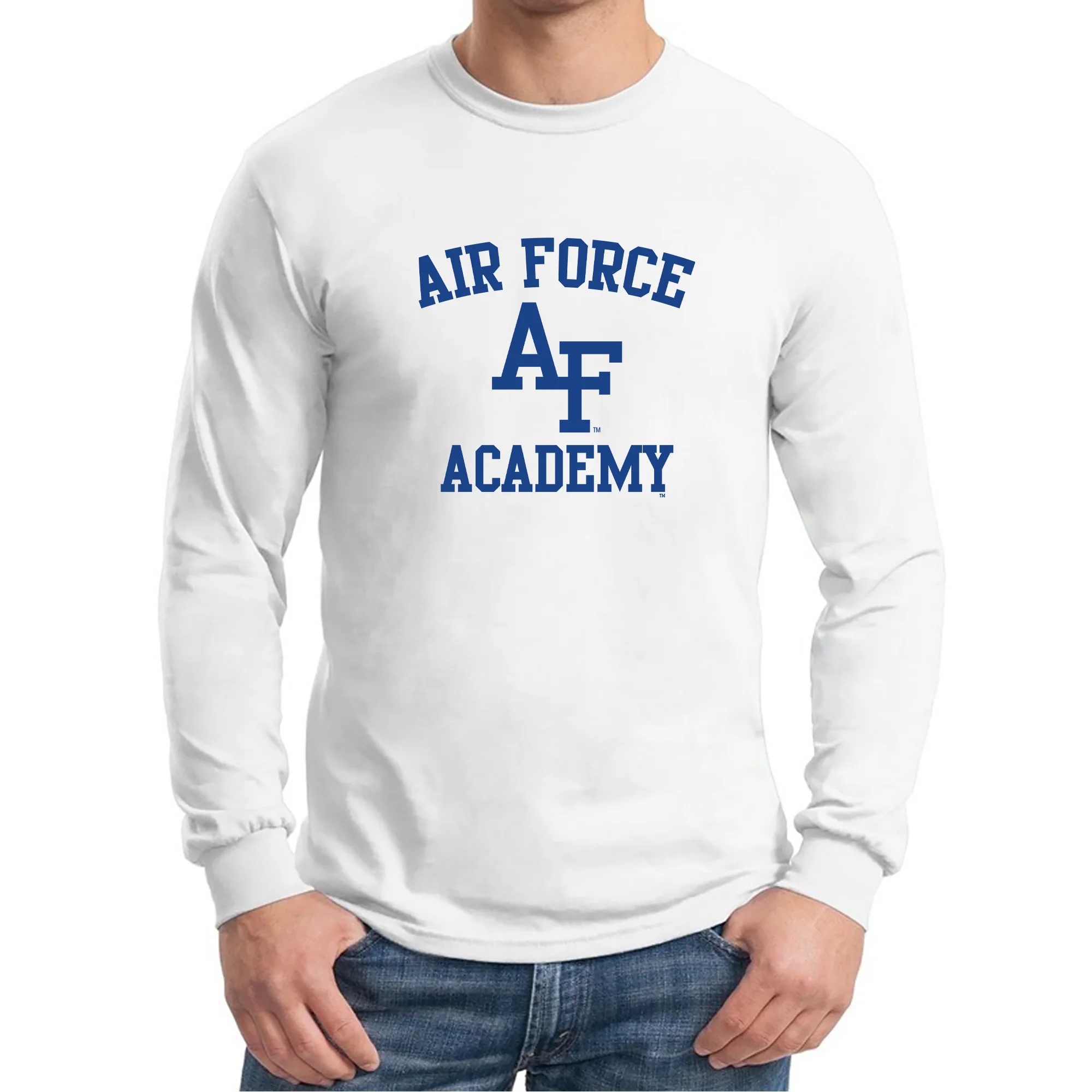 Air Force Academy Falcons Arch Logo Long Sleeve T-Shirt - White - Image 3