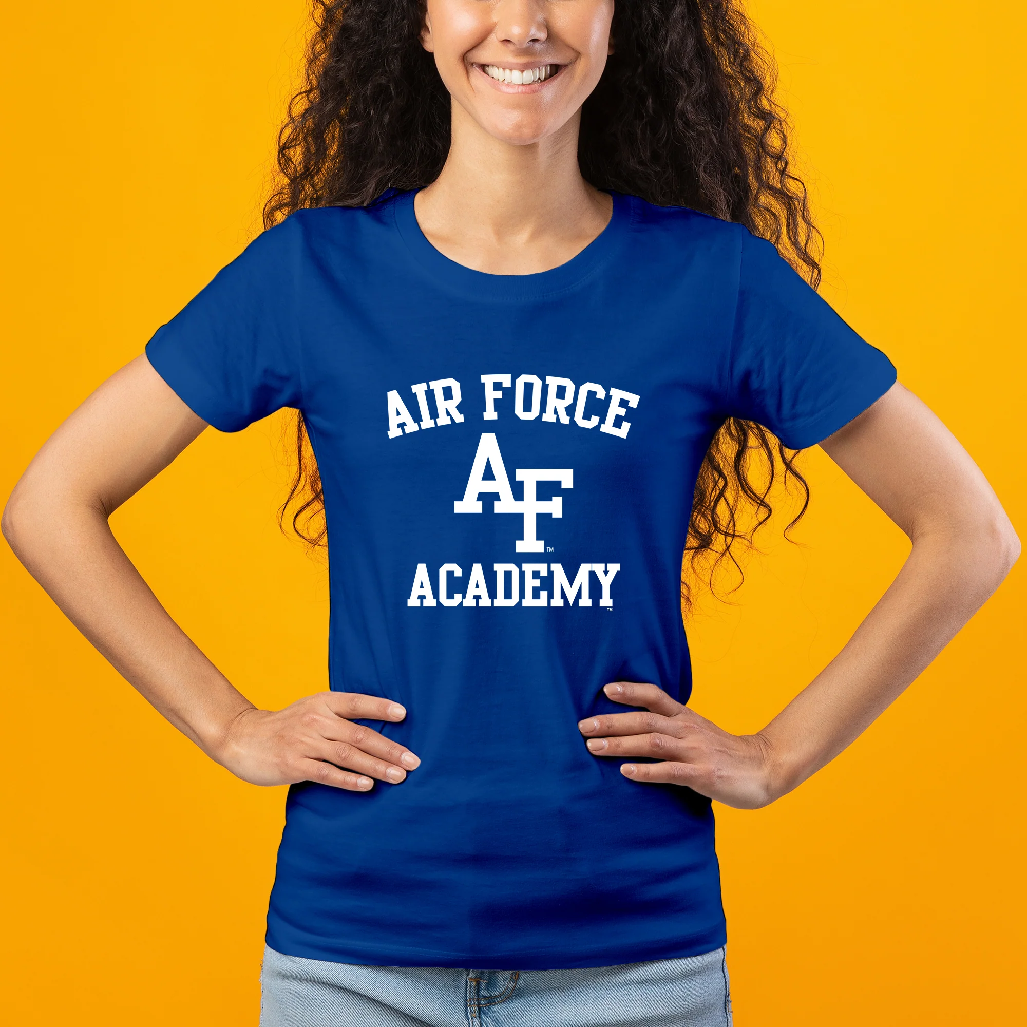 Air Force Academy Falcons Arch Logo Women's T-Shirt - Royal - Image 4