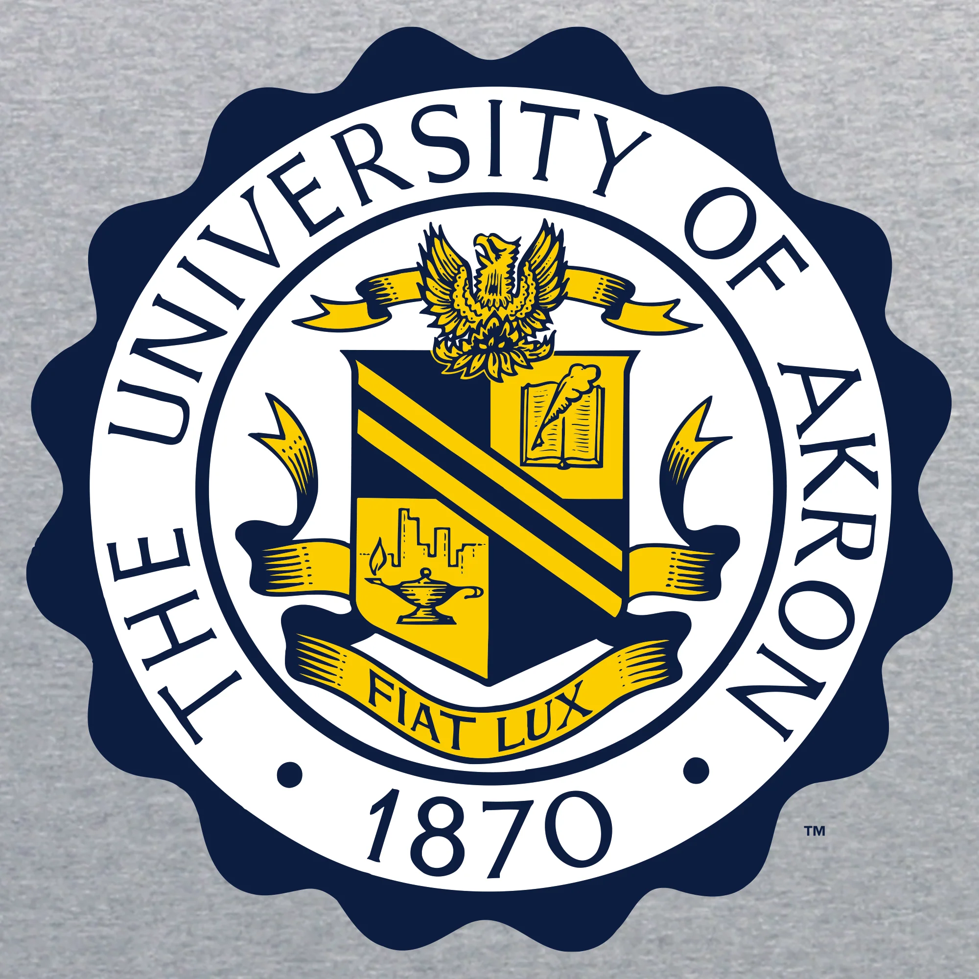 Akron University Seal Crewneck - Sport Grey - Image 2