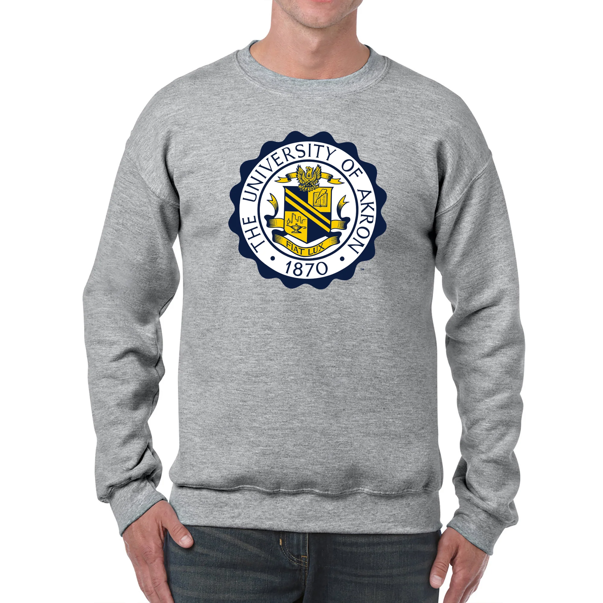 Akron University Seal Crewneck - Sport Grey - Image 3
