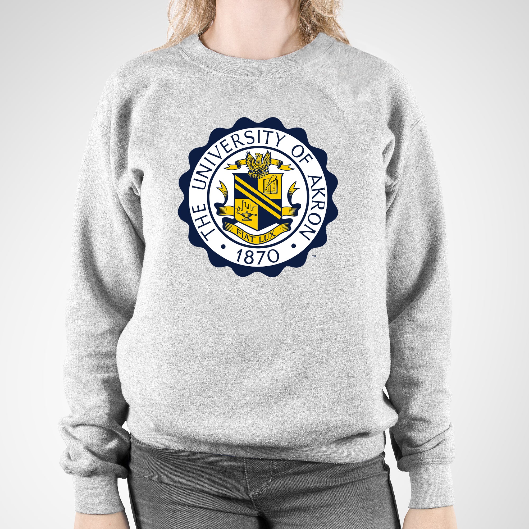 Akron University Seal Crewneck - Sport Grey - Image 4