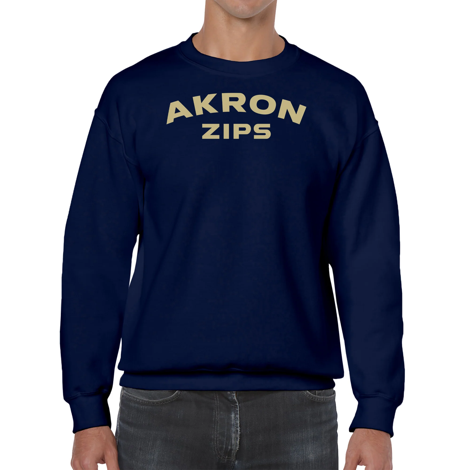 Akron Zips Arch Logo Crewneck Sweatshirt - Navy - Image 3