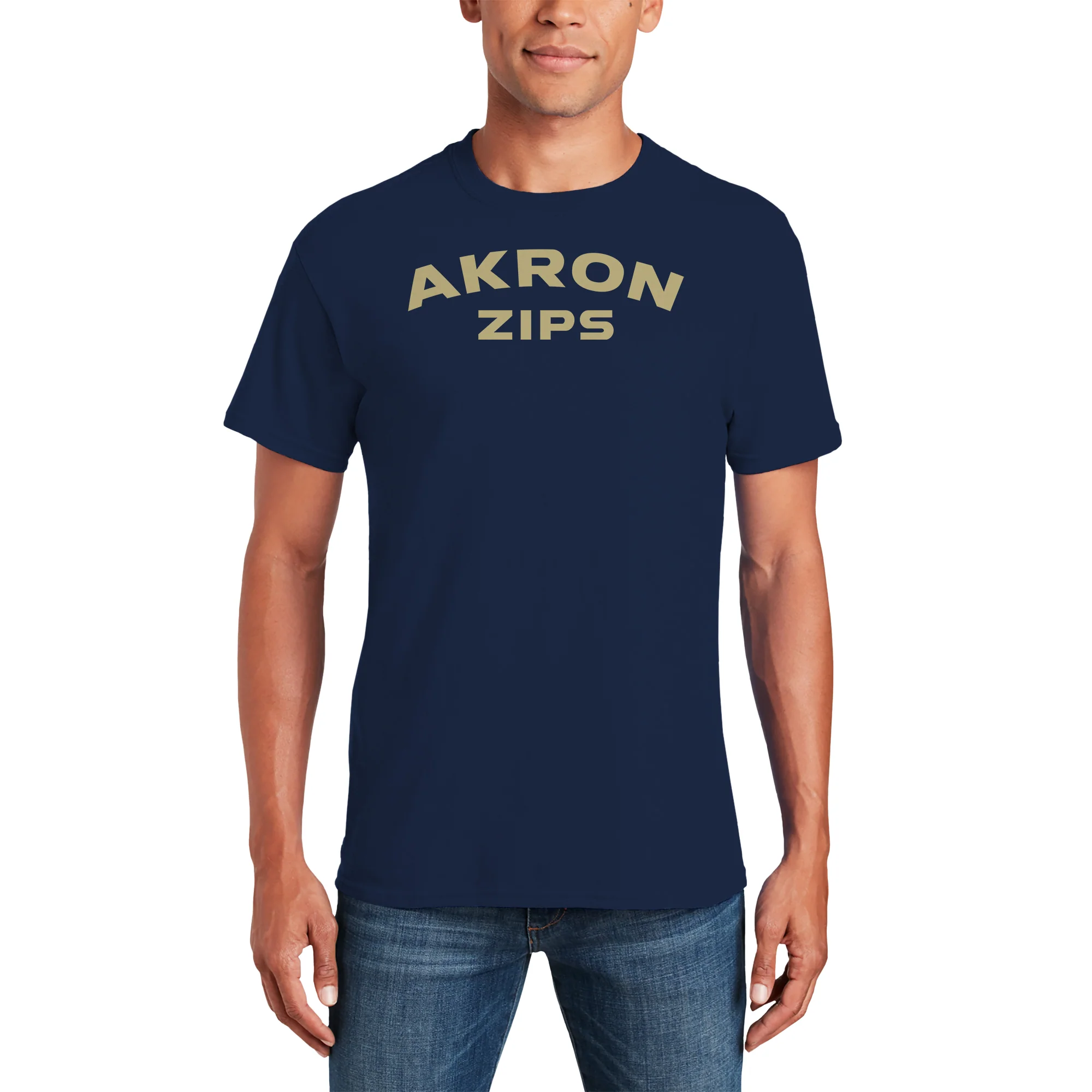 Akron Zips Arch Logo T Shirt - Navy - Image 3