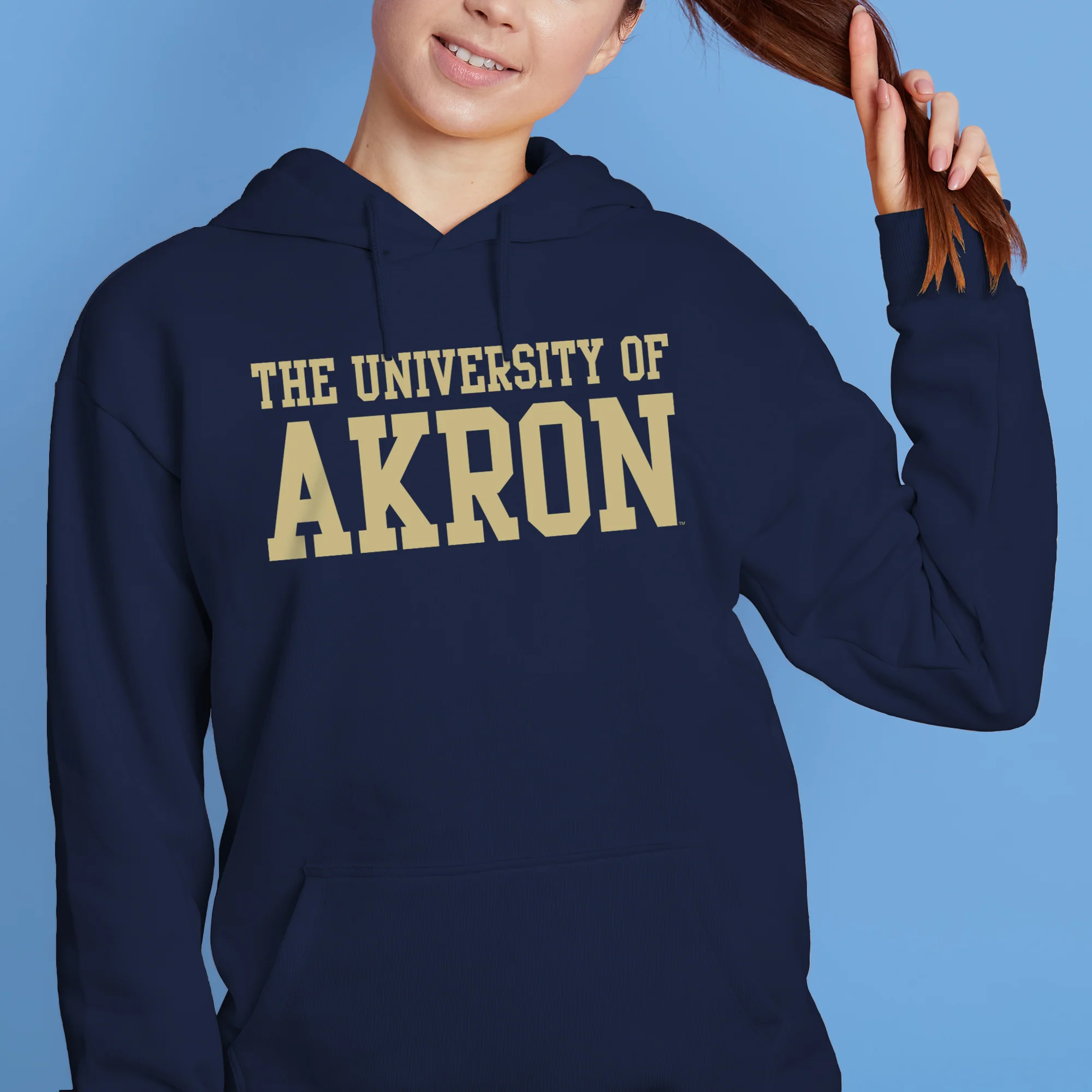 Akron Zips Basic Block Hoodie - Navy - Image 4