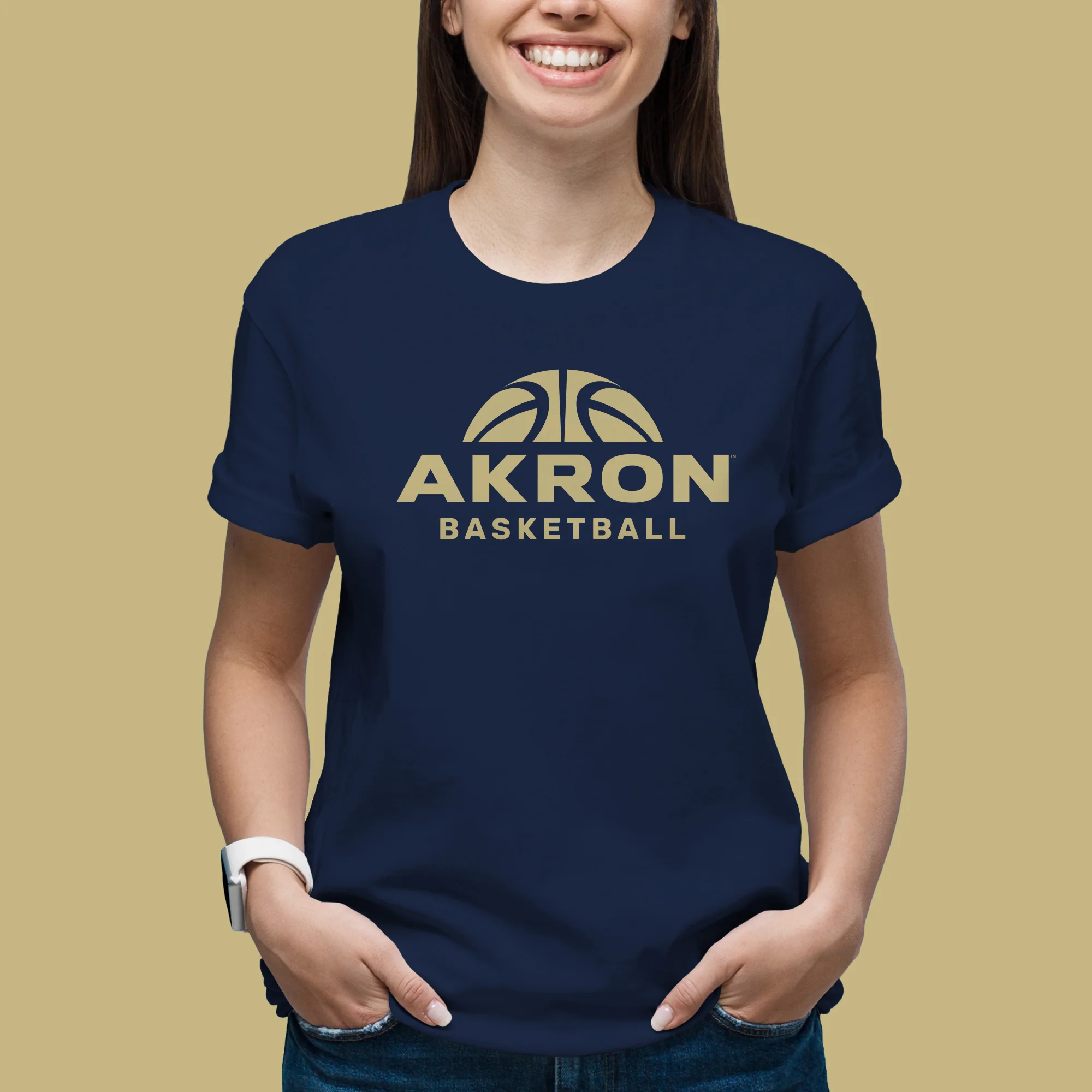 Akron Zips Basketball Hype T-Shirt - Navy - Image 4