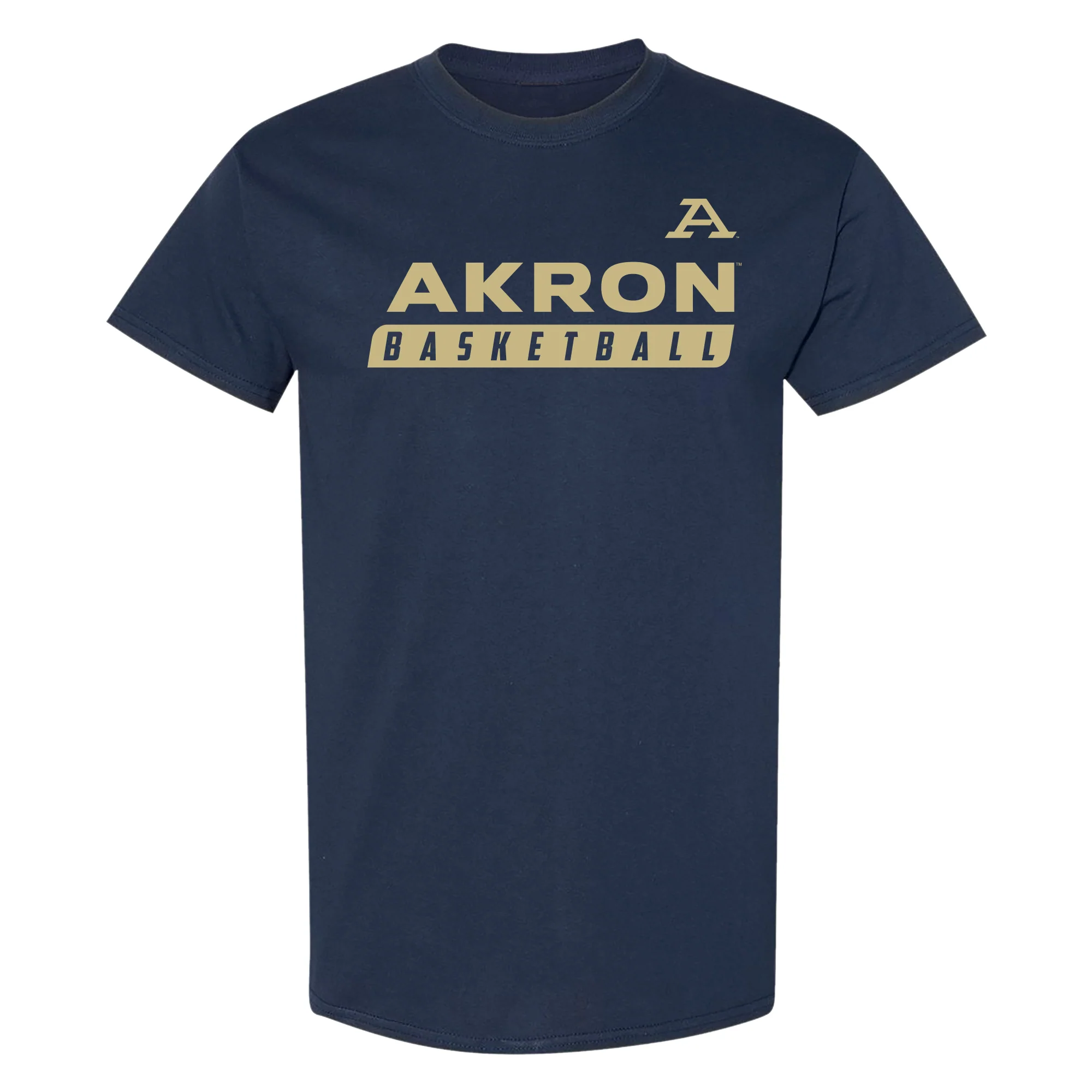 Akron Zips Basketball Slant T-Shirt - Navy