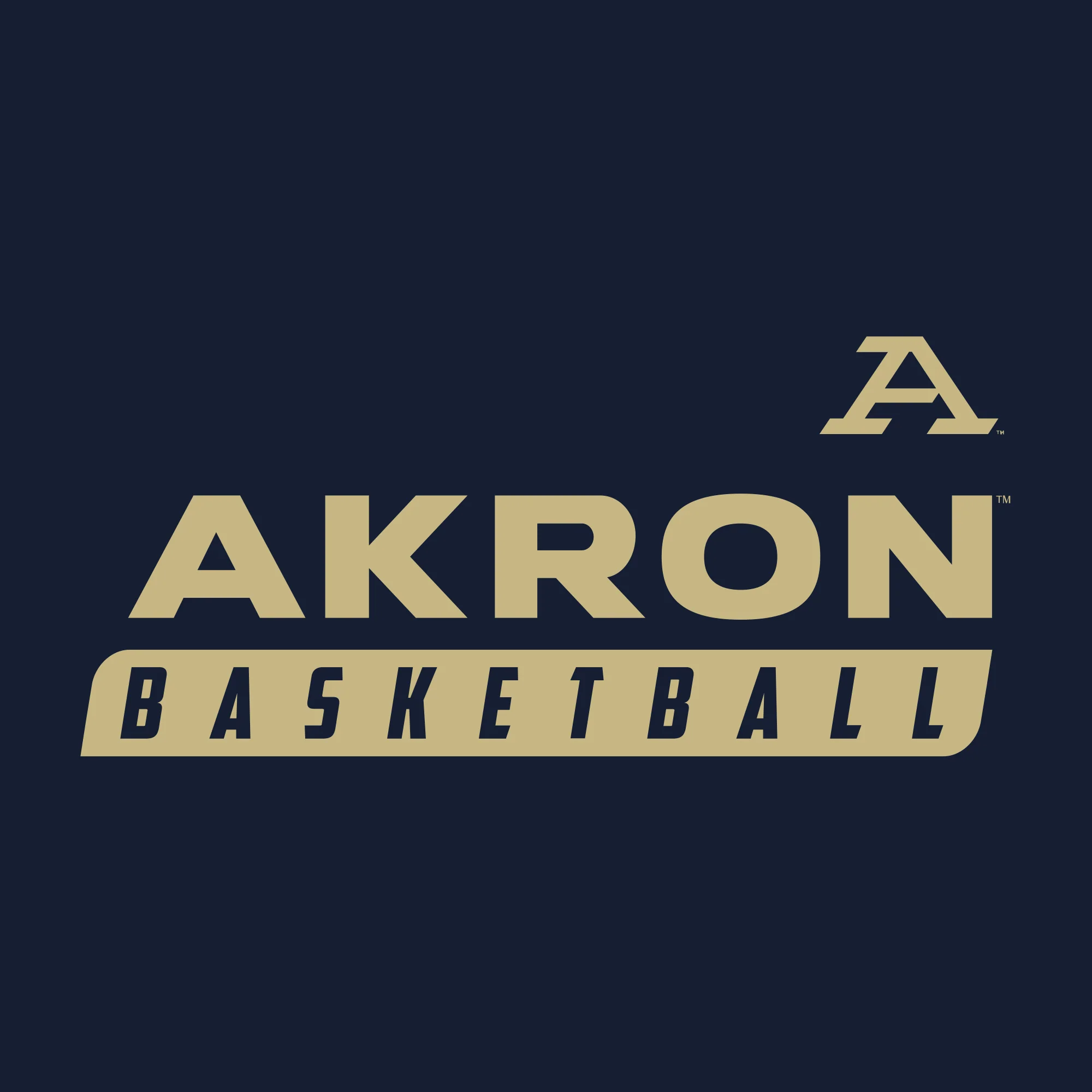 Akron Zips Basketball Slant T-Shirt - Navy - Image 2