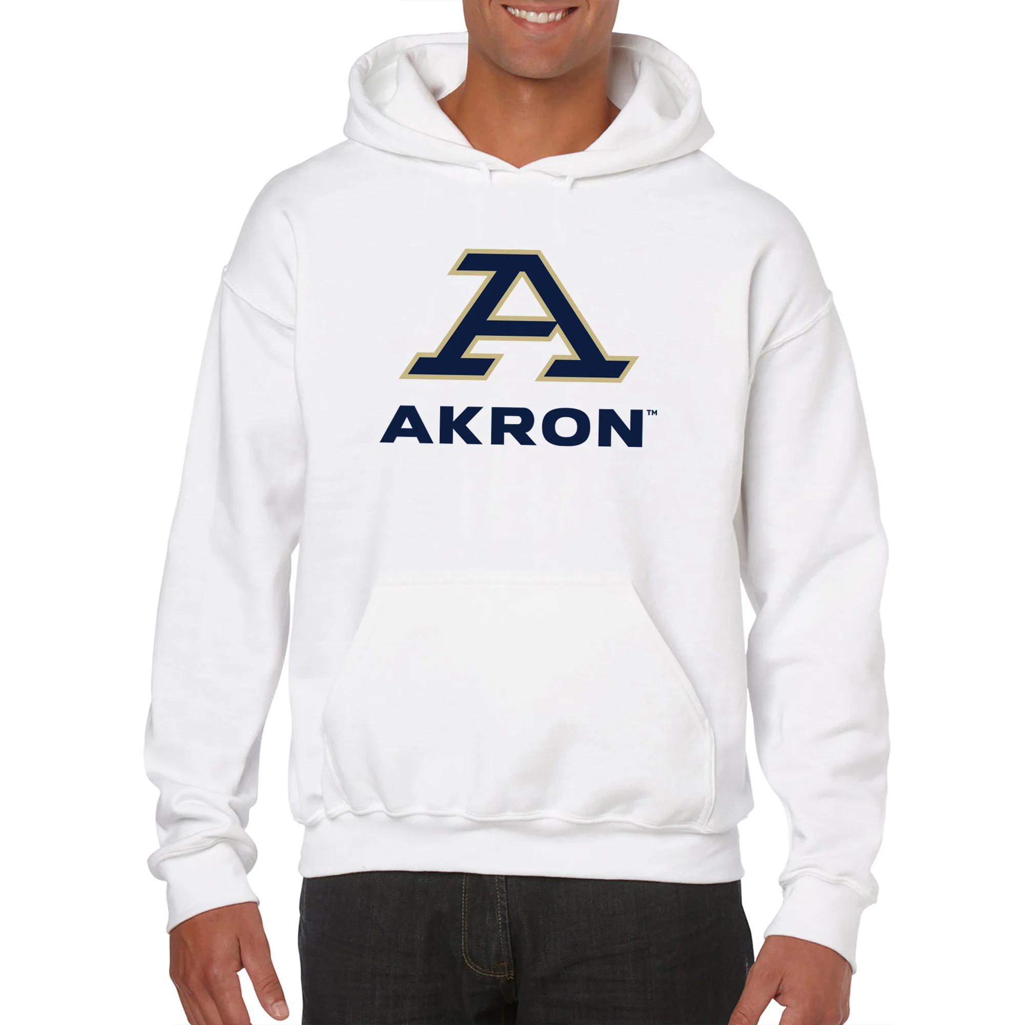 Akron Zips Primary Logo Hoodie - White - Image 3