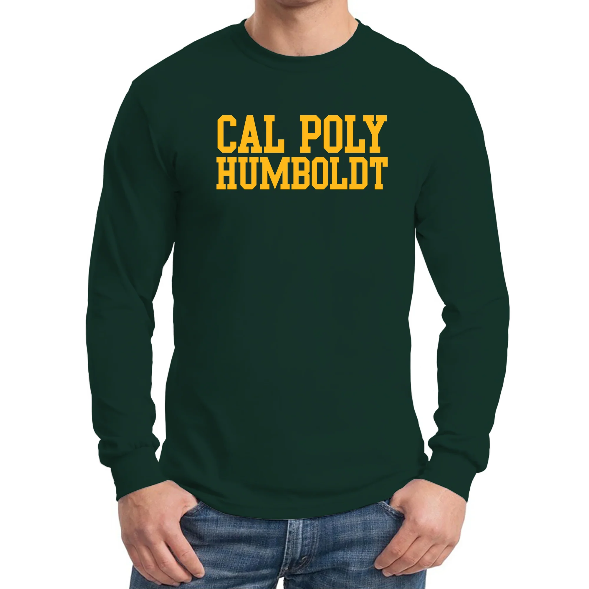 Cal Poly Humboldt Lumberjacks Basic Block Long Sleeve T Shirt - Forest - Image 3