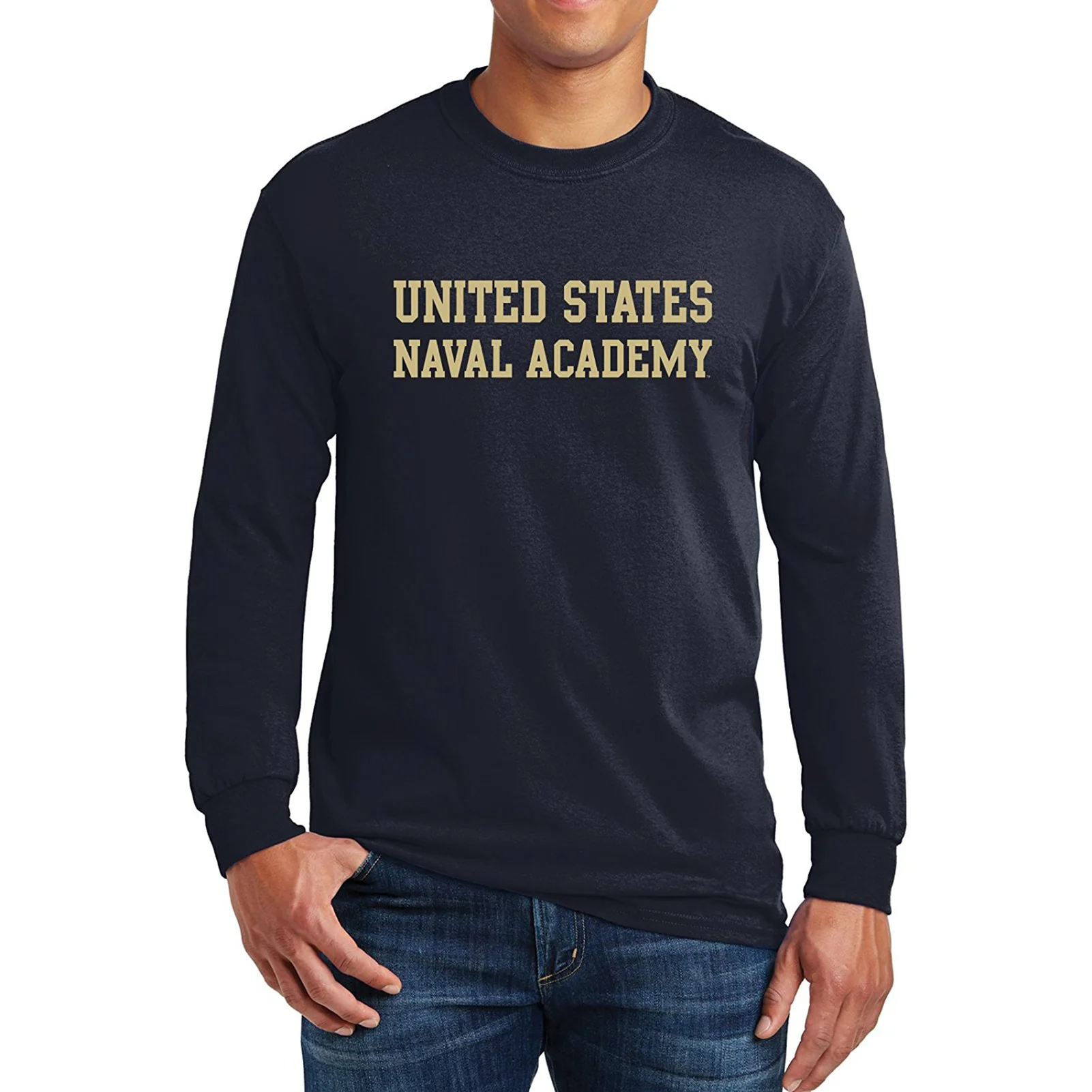 United States Naval Academy Midshipmen Basic Block Long Sleeve T-Shirt - Navy - Image 3