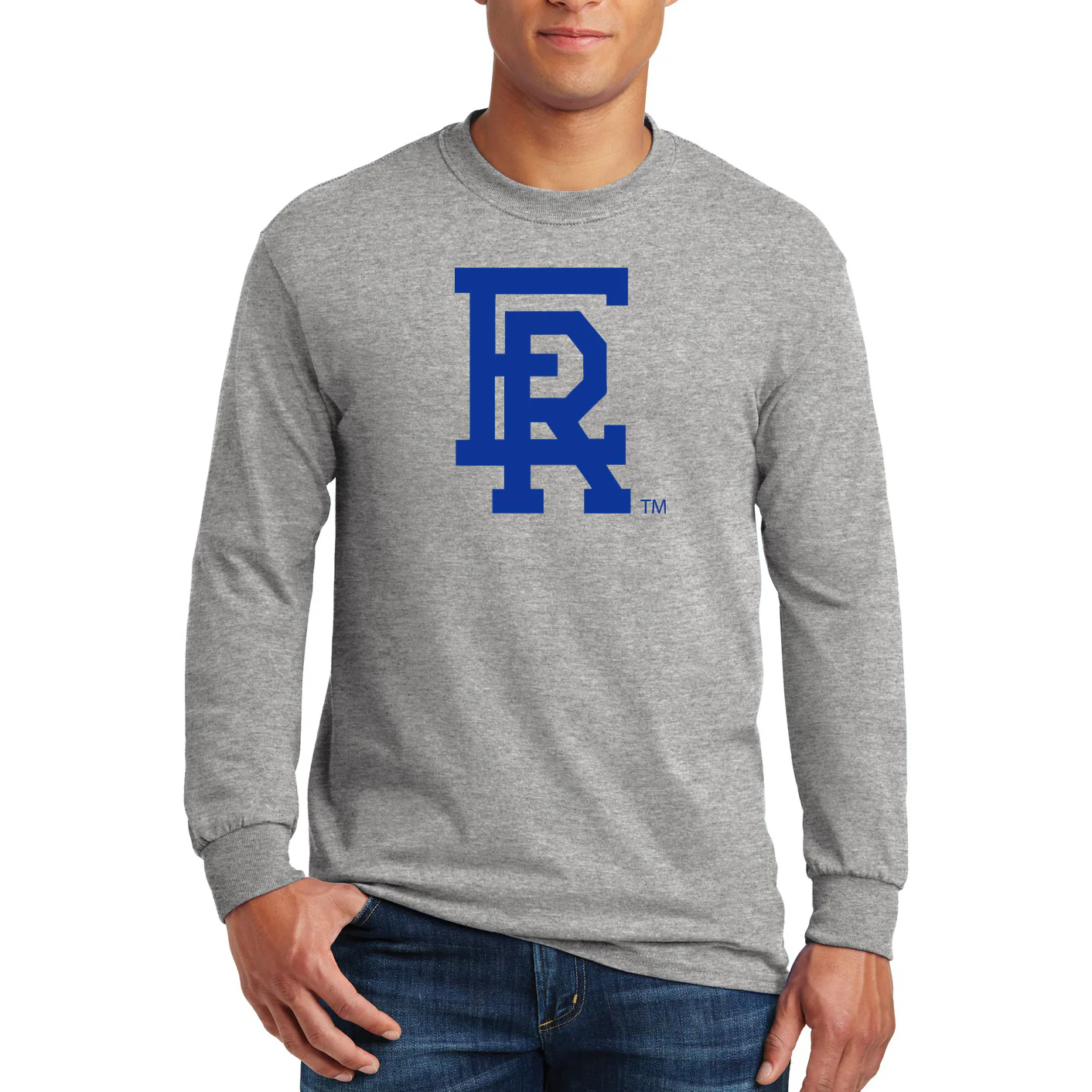 Embry-Riddle Aeronautical University Eagles Daytona Primary Logo Long Sleeve T Shirt - Sport Grey - Image 3