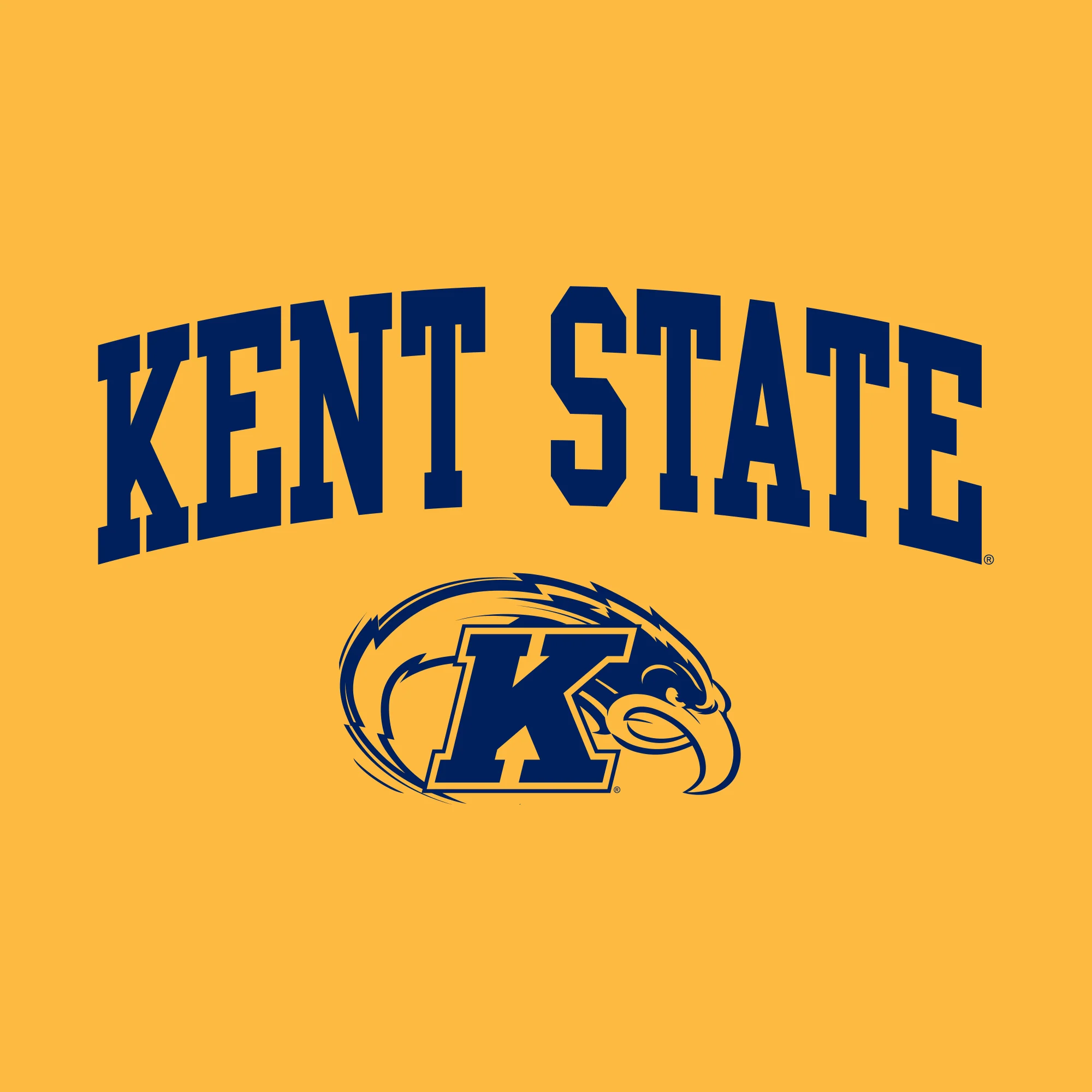 Kent State Golden Flashes Arch Logo Long Sleeve T Shirt - Gold - Image 2
