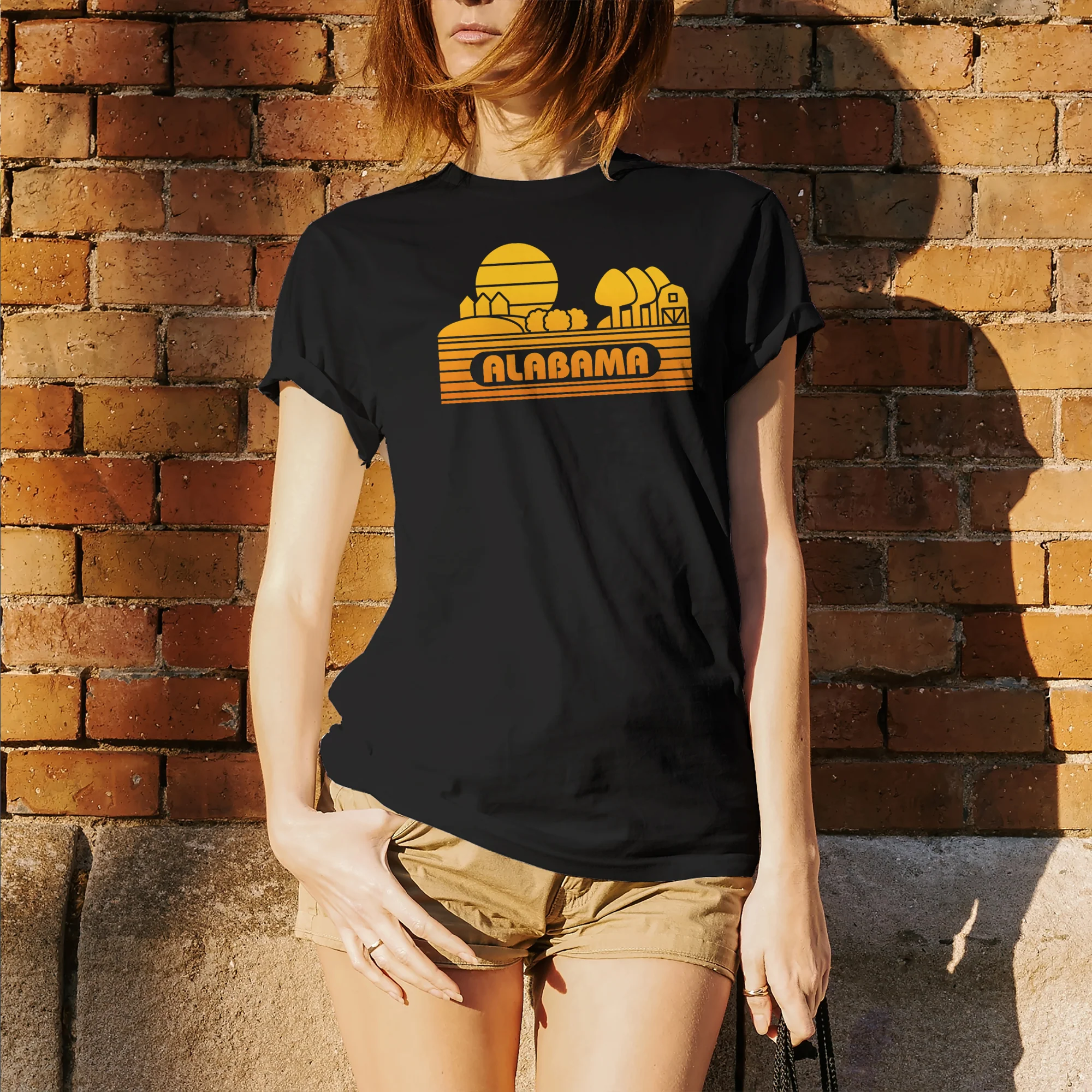 Alabama Groovy Sunset T-Shirt - Black - Image 4