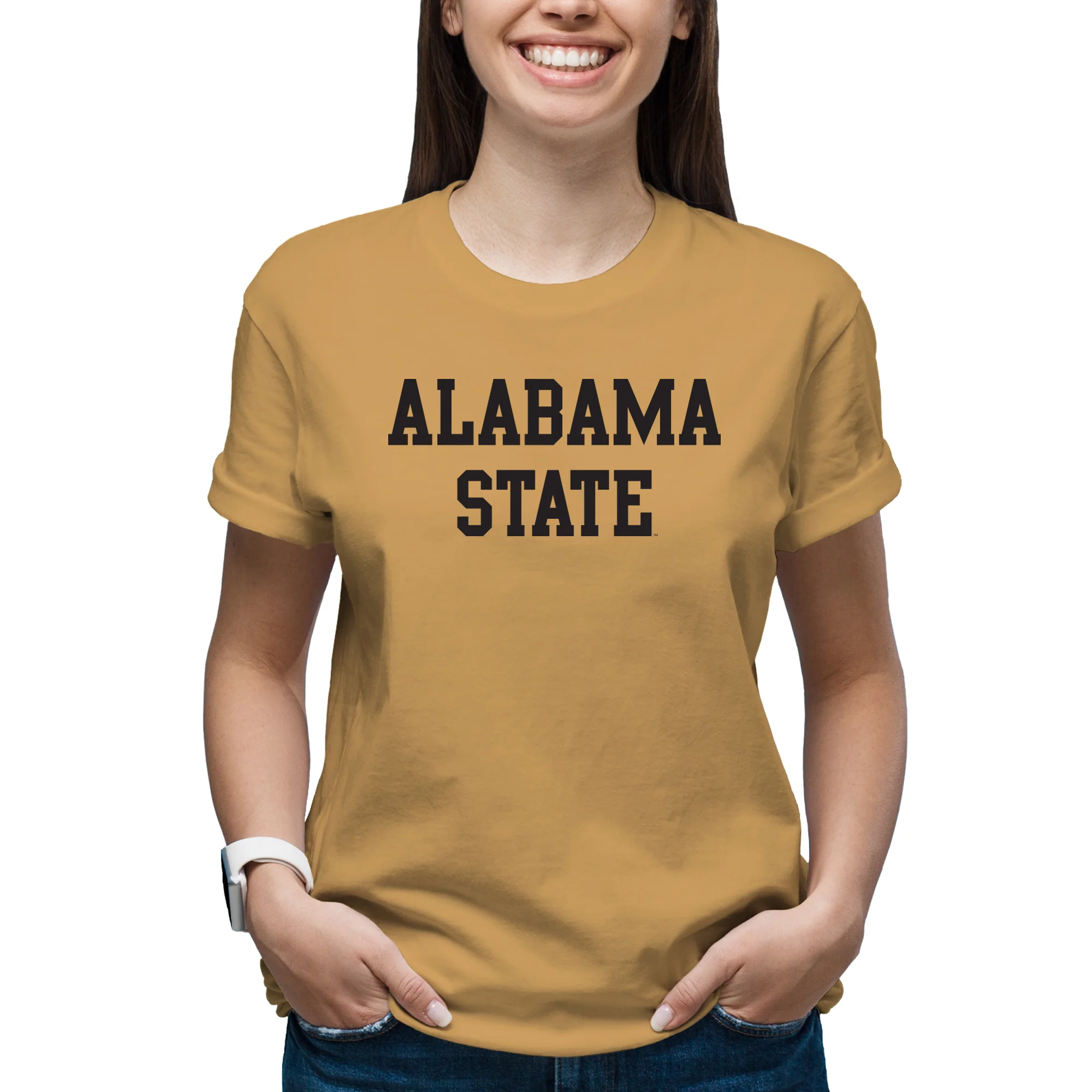 Alabama State Hornets Basic Block T-Shirt - Old Gold - Image 4