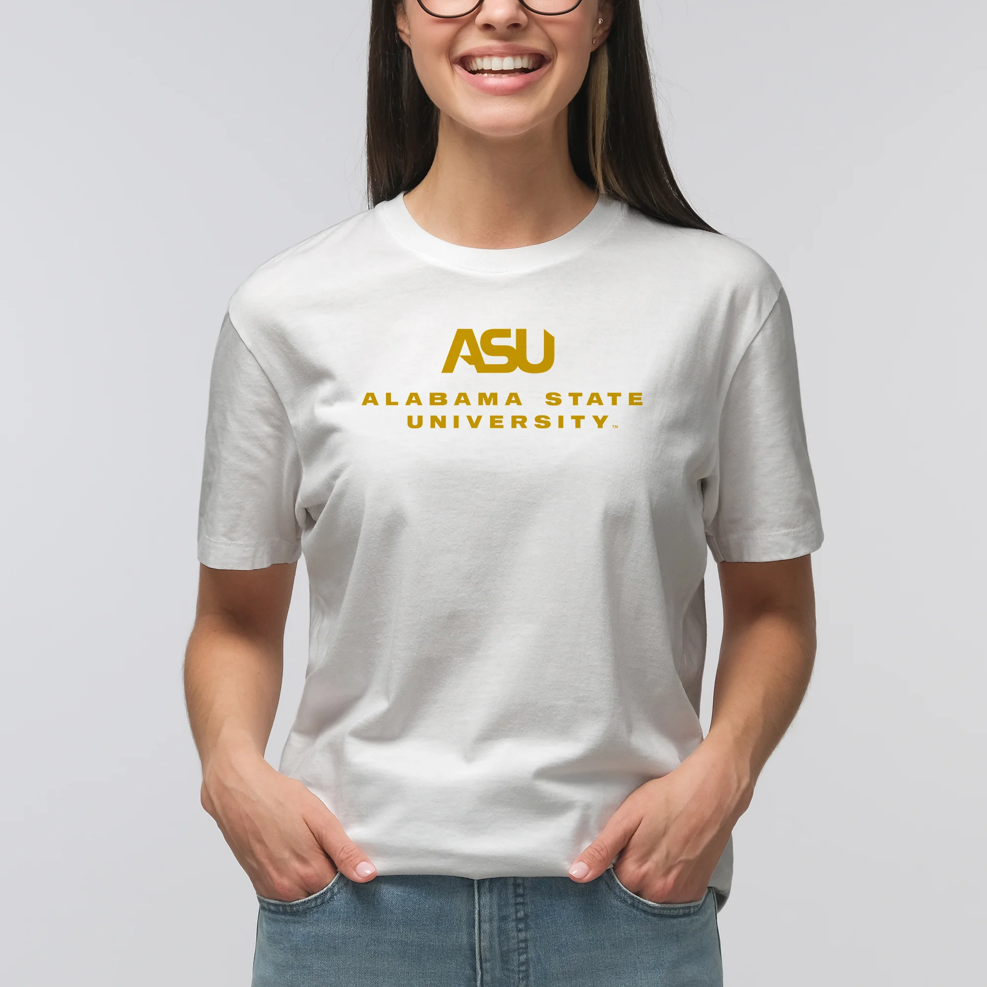 Alabama State Hornets Institutional Logo T-Shirt - White - Image 4