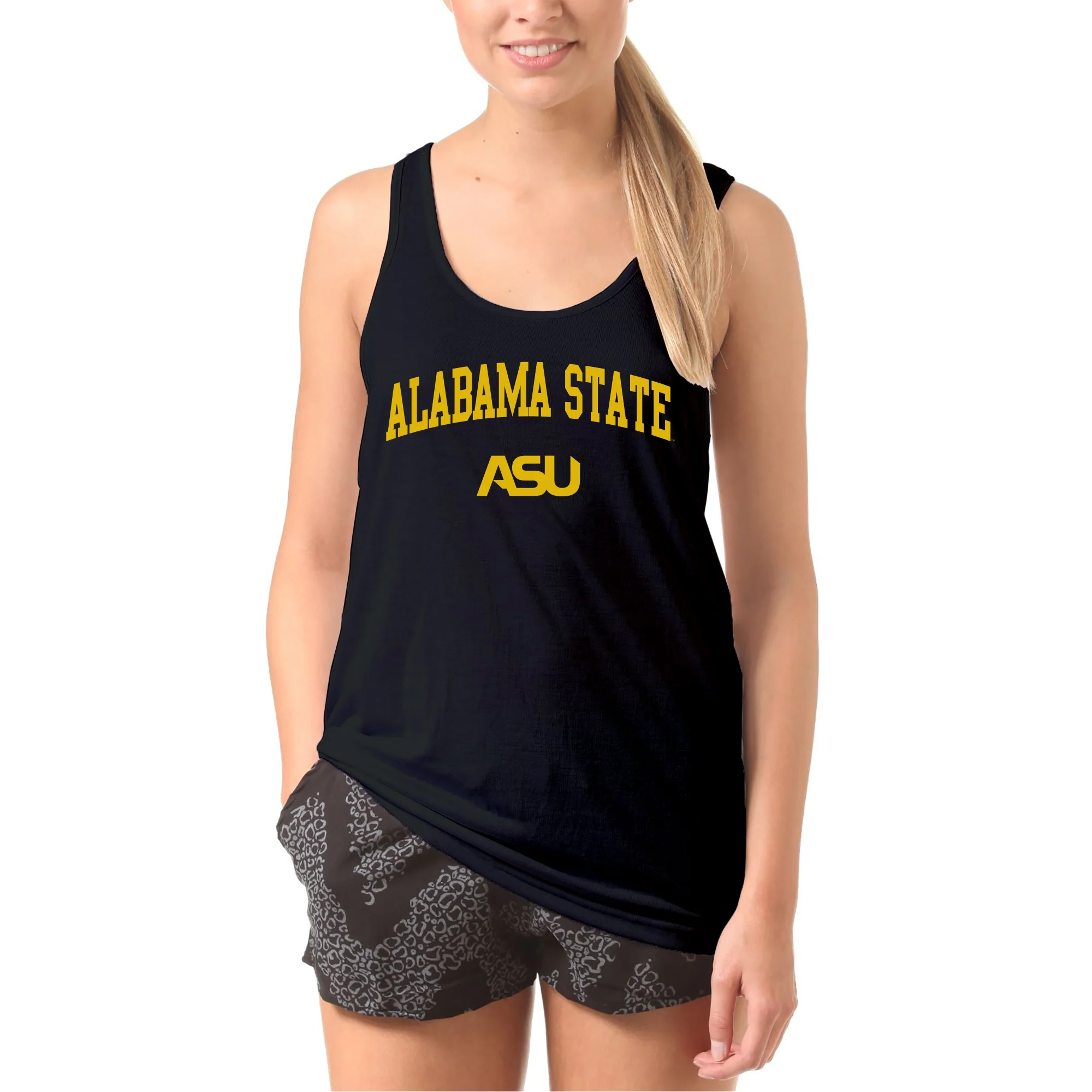 Alabama State University Hornets Arch Logo Tank Top - Black - Image 4