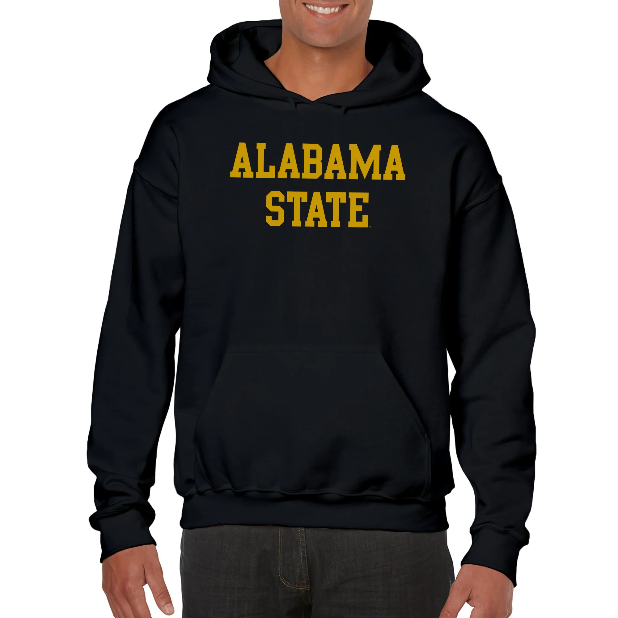 Alabama State University Hornets Basic Block Heavy Blend Hoodie - Black - Image 3