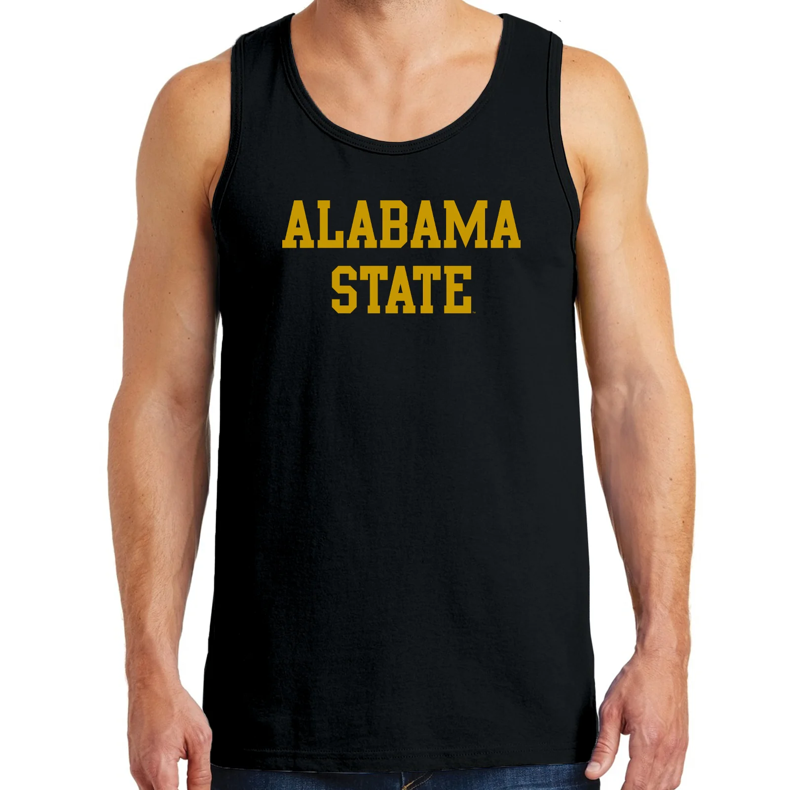 Alabama State University Hornets Basic Block Tank Top - Black - Image 3