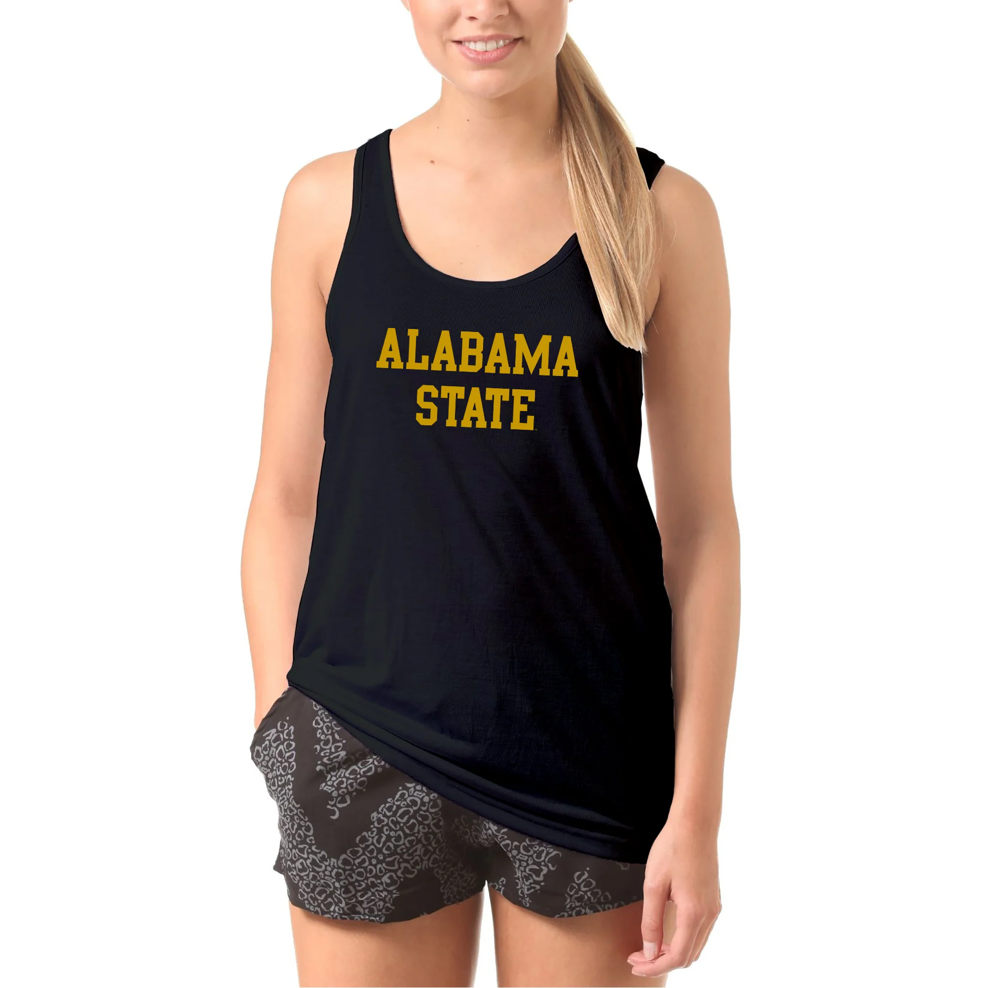 Alabama State University Hornets Basic Block Tank Top - Black - Image 4