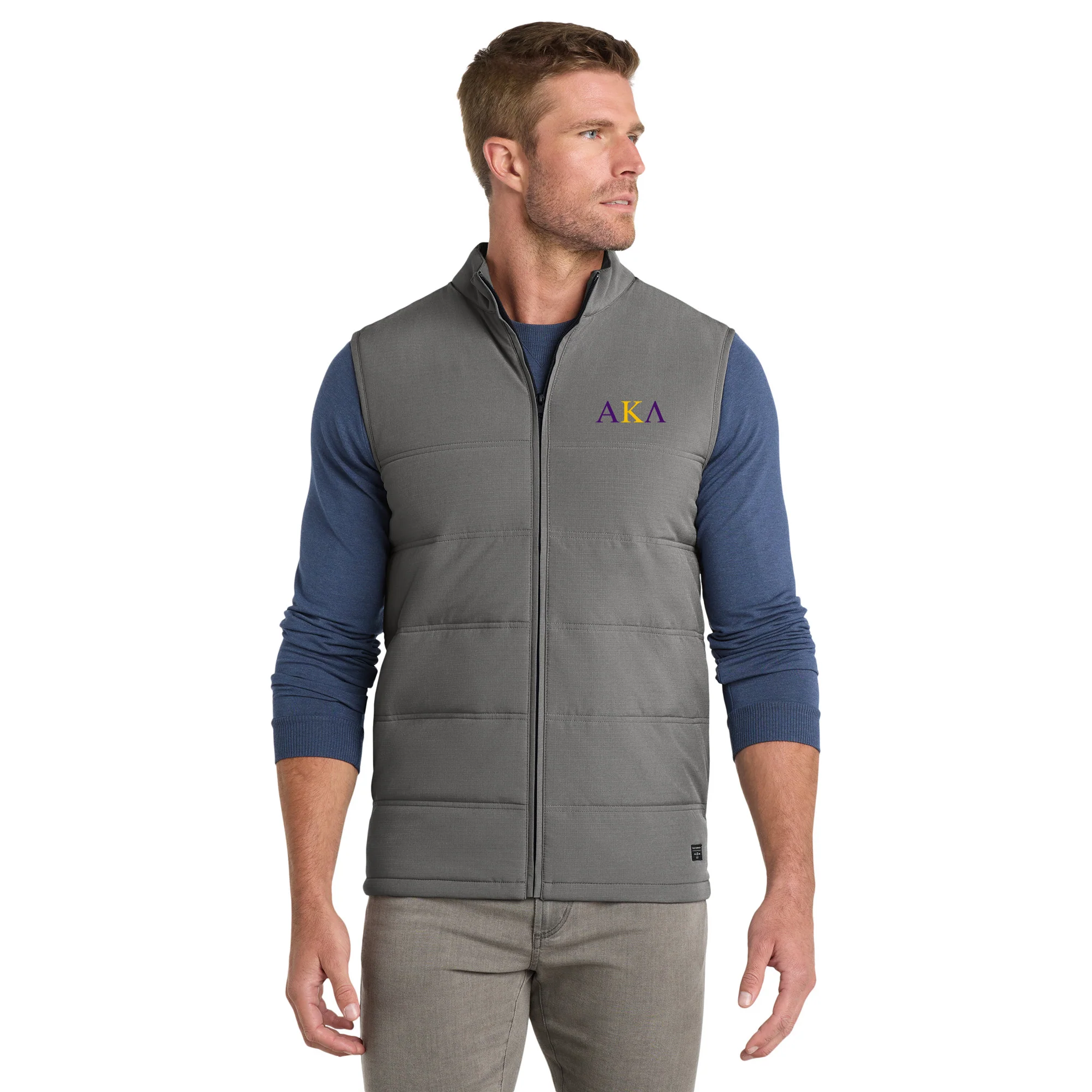 Alpha Kappa Lambda Greek Letter LC Travis Mathew Cold Bay Vest - Quiet Shade Grey - Image 3