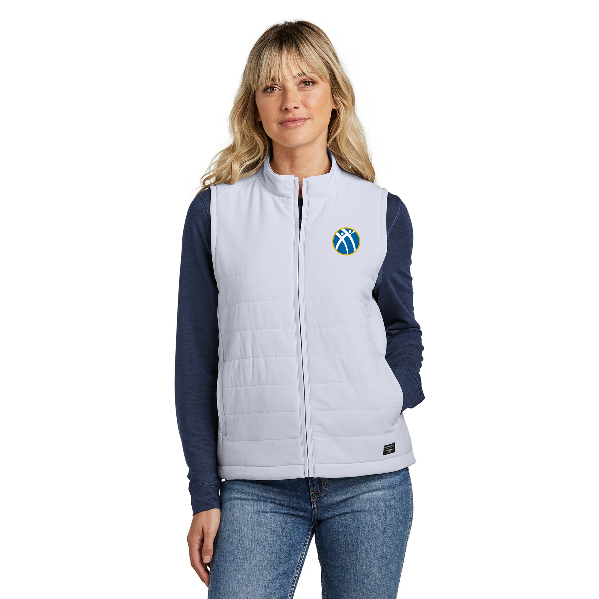 Alpha Kappa Psi Primary Logo LC Travis Mathew Women's Cold Bay Vest - Microchip Grey - Image 3