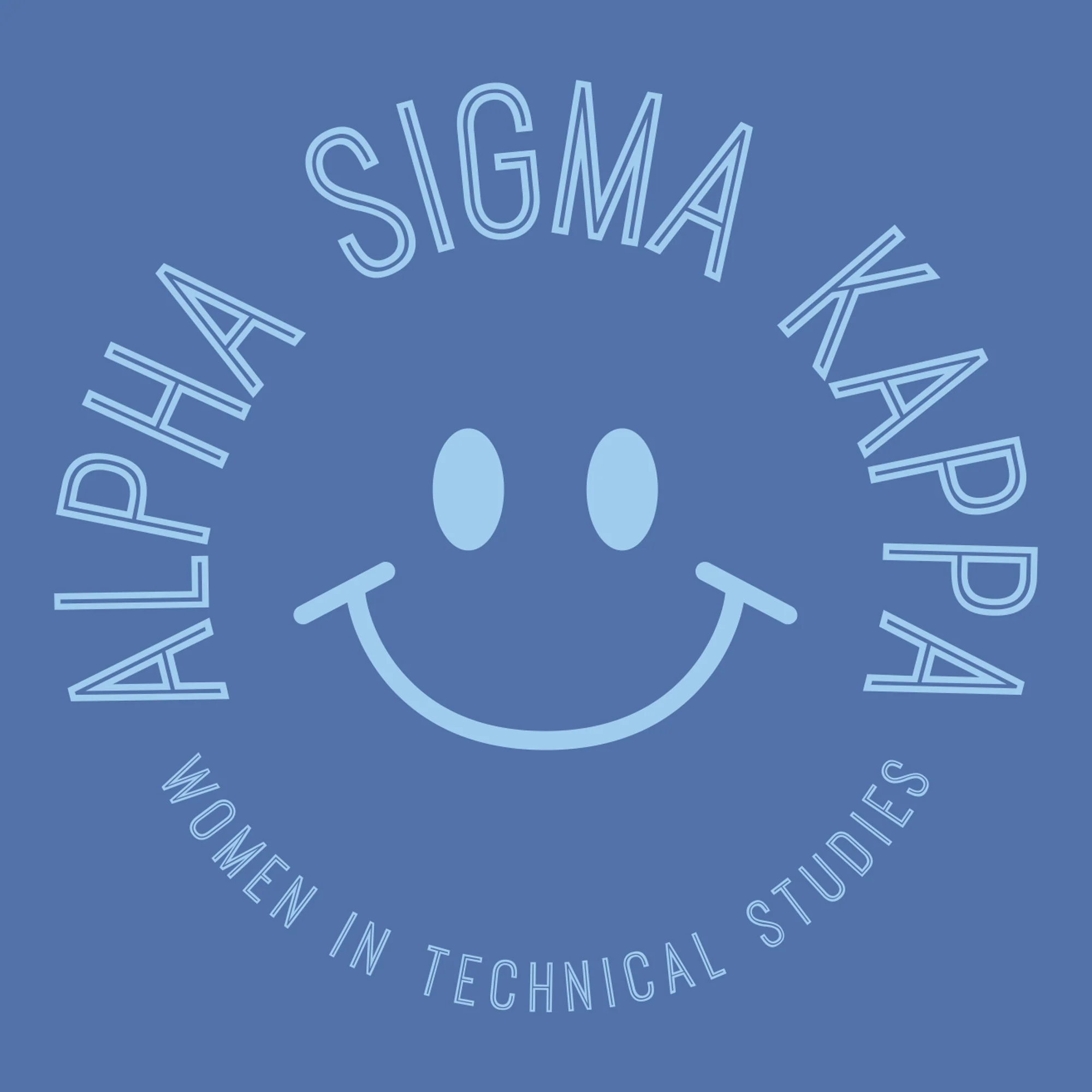 Alpha Sigma Kappa Greek Smile Garment-Dyed T-Shirt - Flo Blue - Image 2