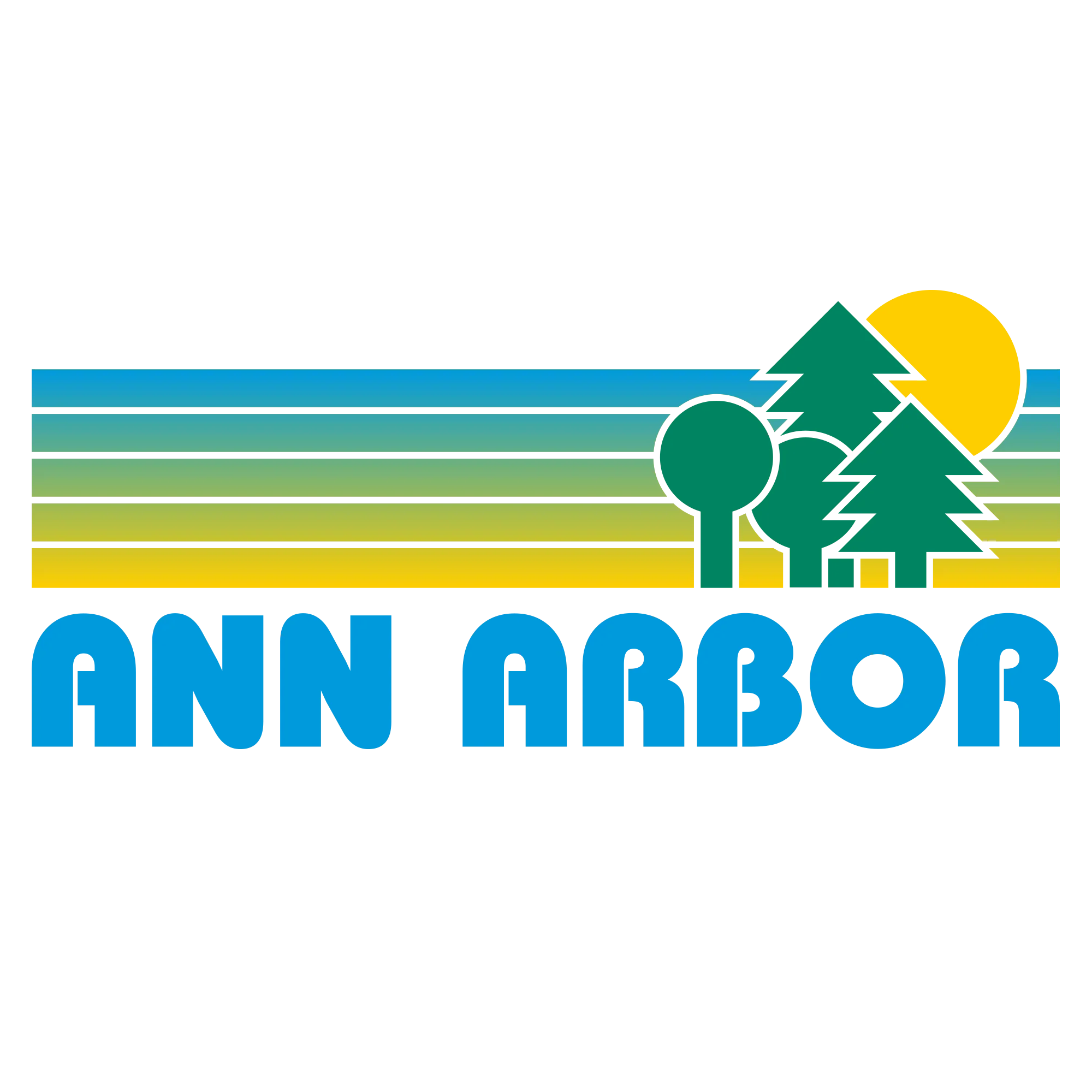 Ann Arbor Retro Treeline Triblend T-Shirt - Vintage White - Image 2