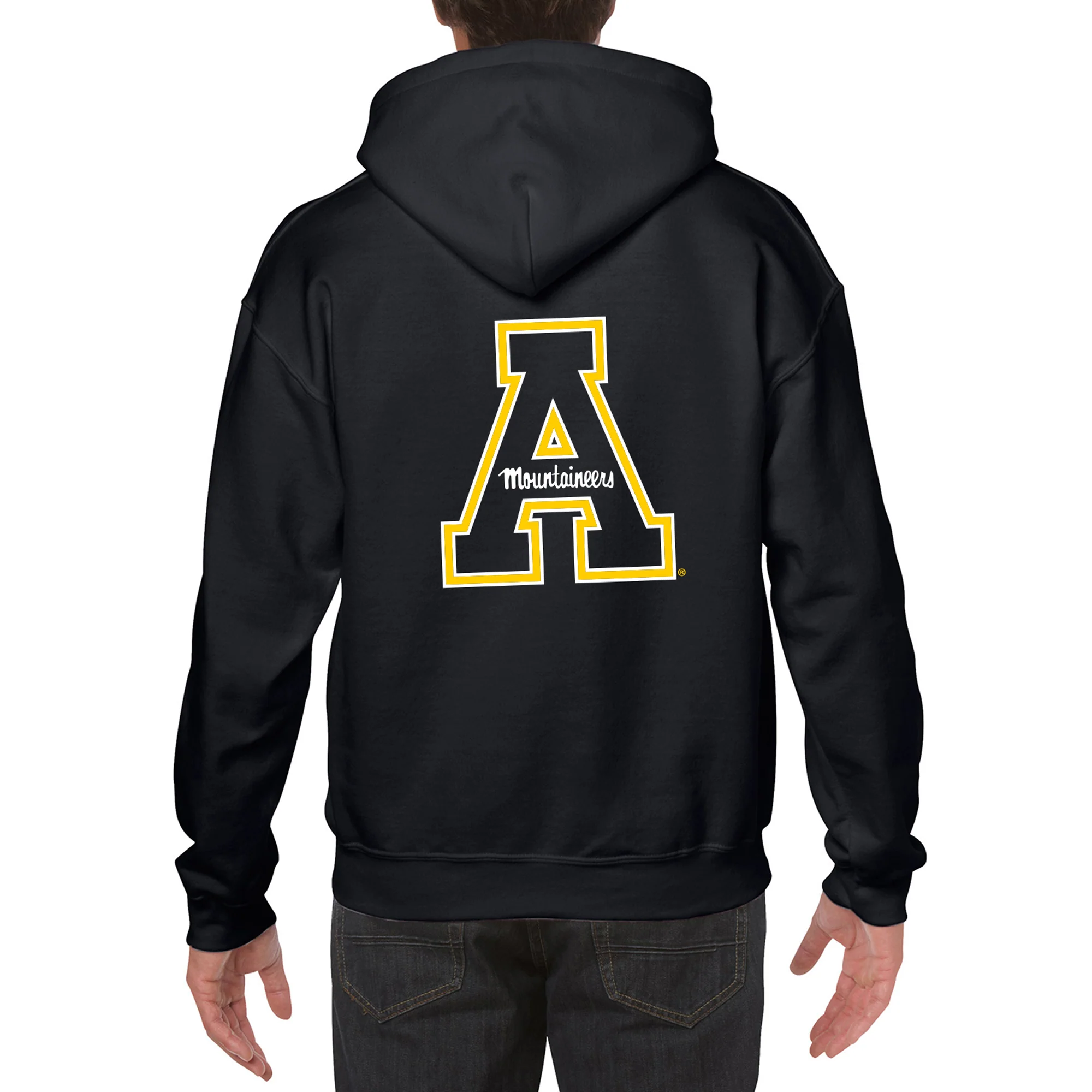 App State Front Back Print Hoodie - Black - Image 5