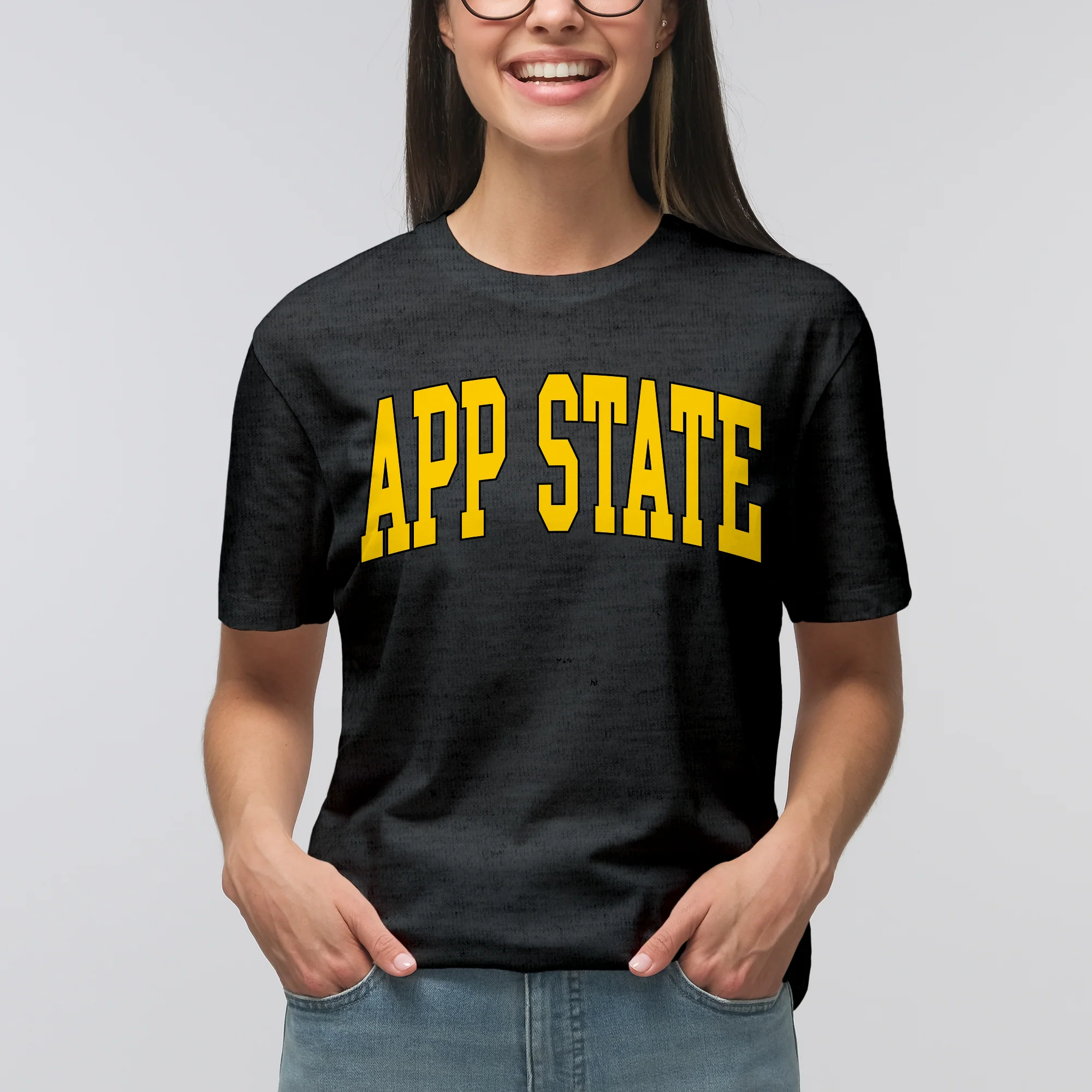 App State Mountaineers Mega Arch T-Shirt - Dark Heather - Image 4