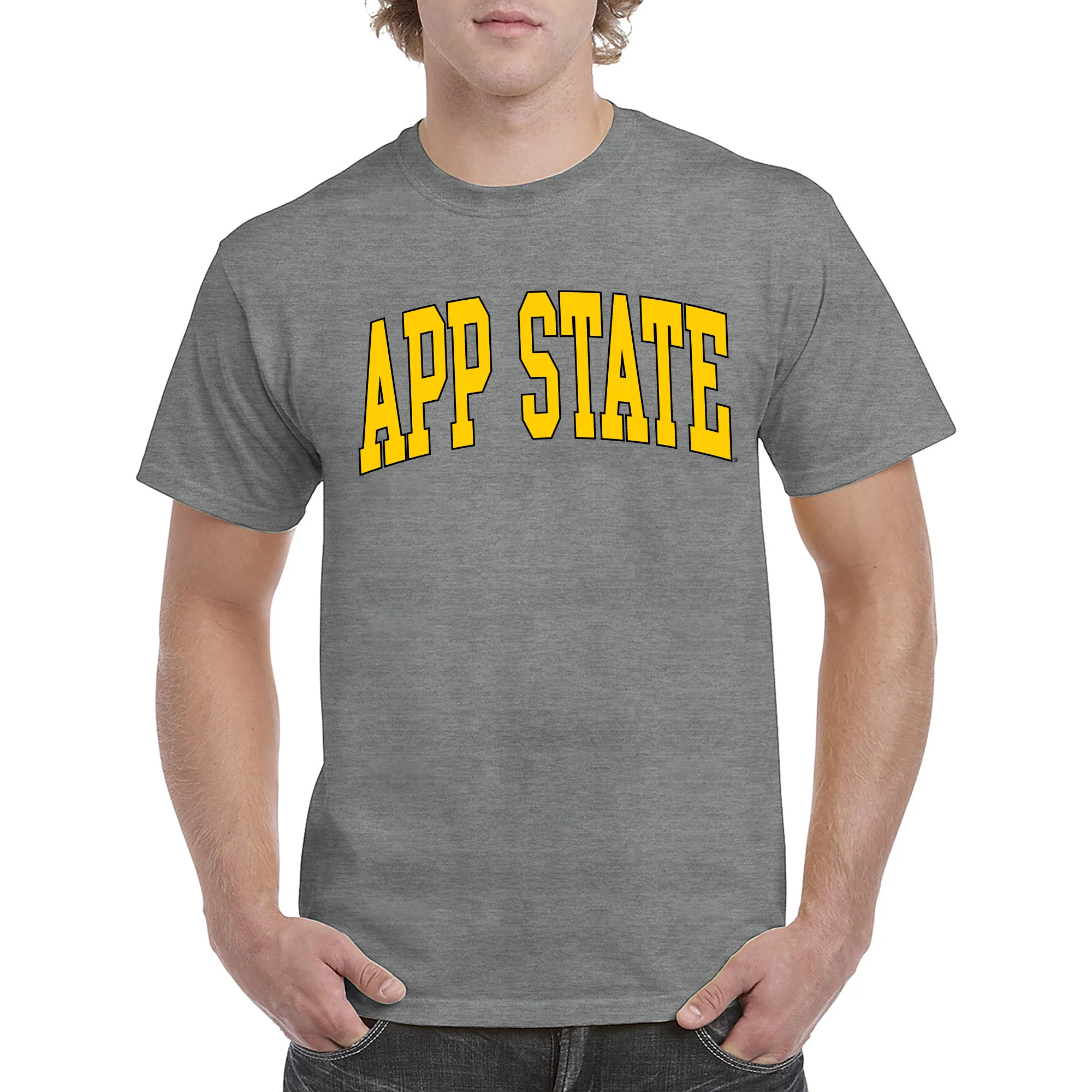 App State Mountaineers Mega Arch T-Shirt - Graphite Heather - Image 3