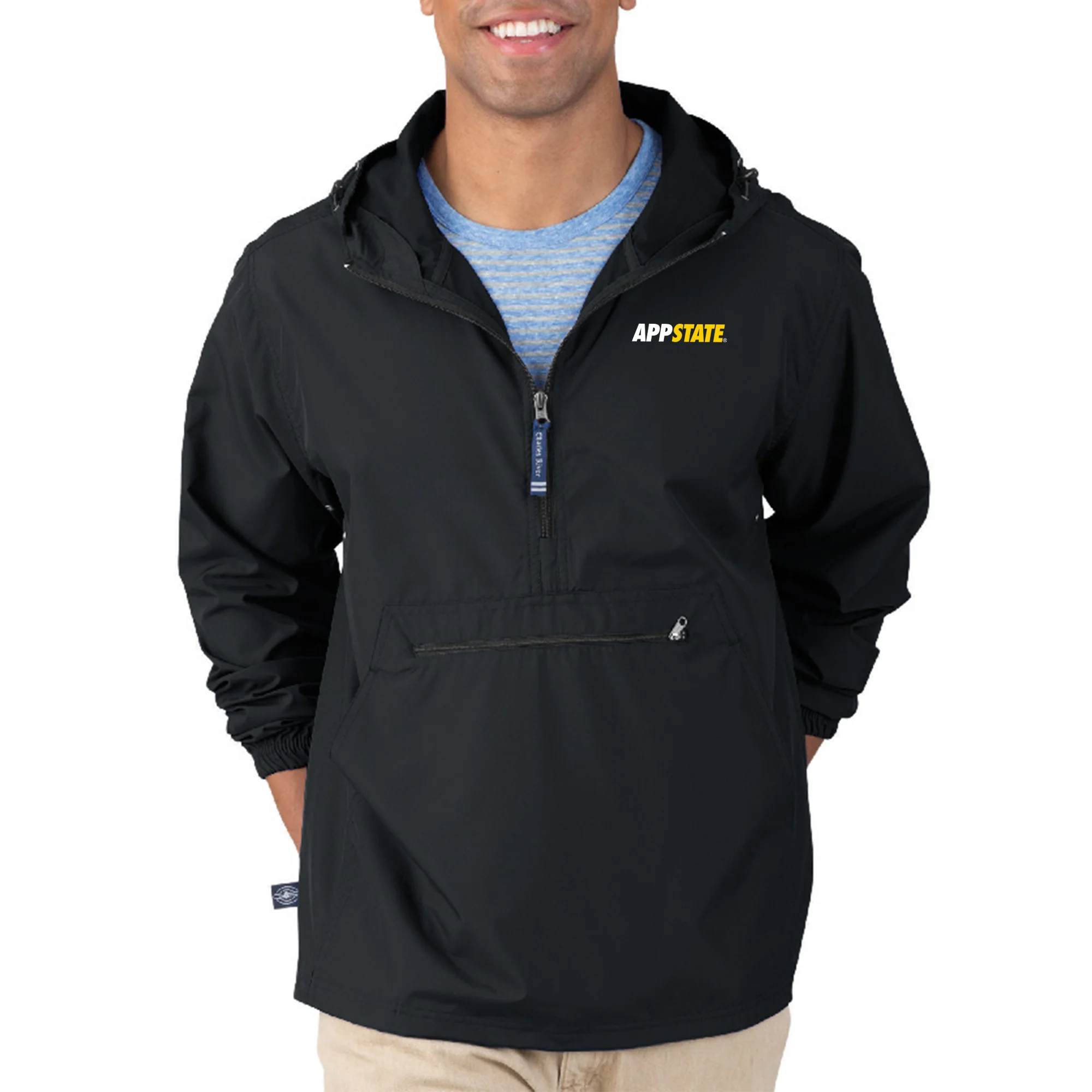 App State Primary Logo LC Packable Pullover - Black - Image 4