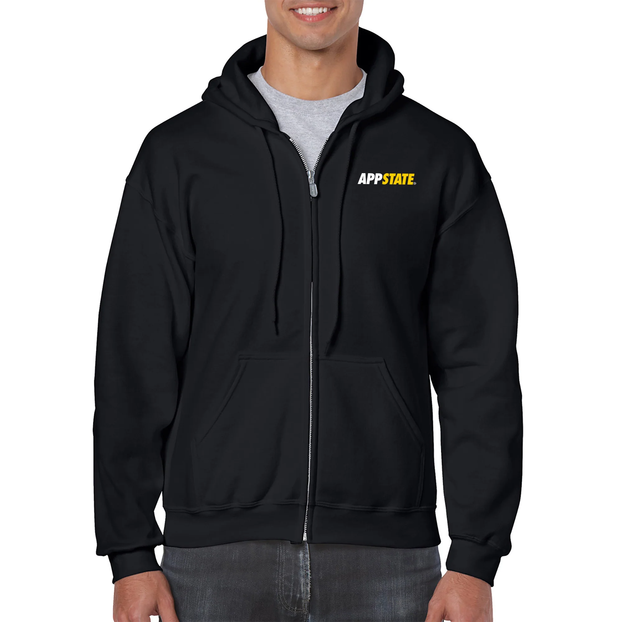 App State Primary Logo LC Zip Hoodie - Black - Image 4