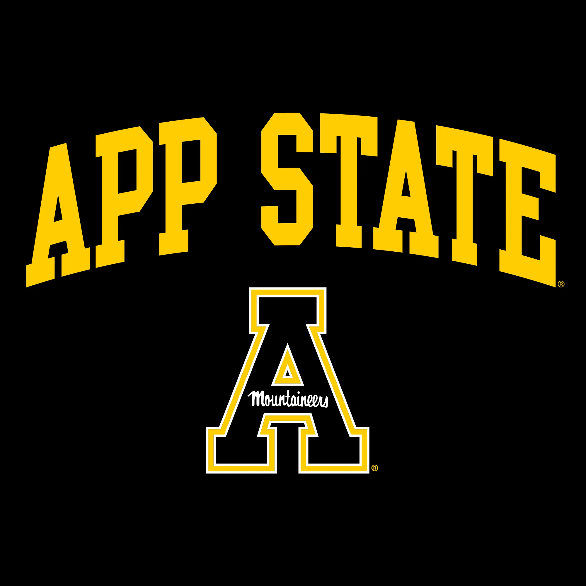 Appalachian State University Mountaineers Arch Logo Cotton Youth T-Shirt - Black - Image 2
