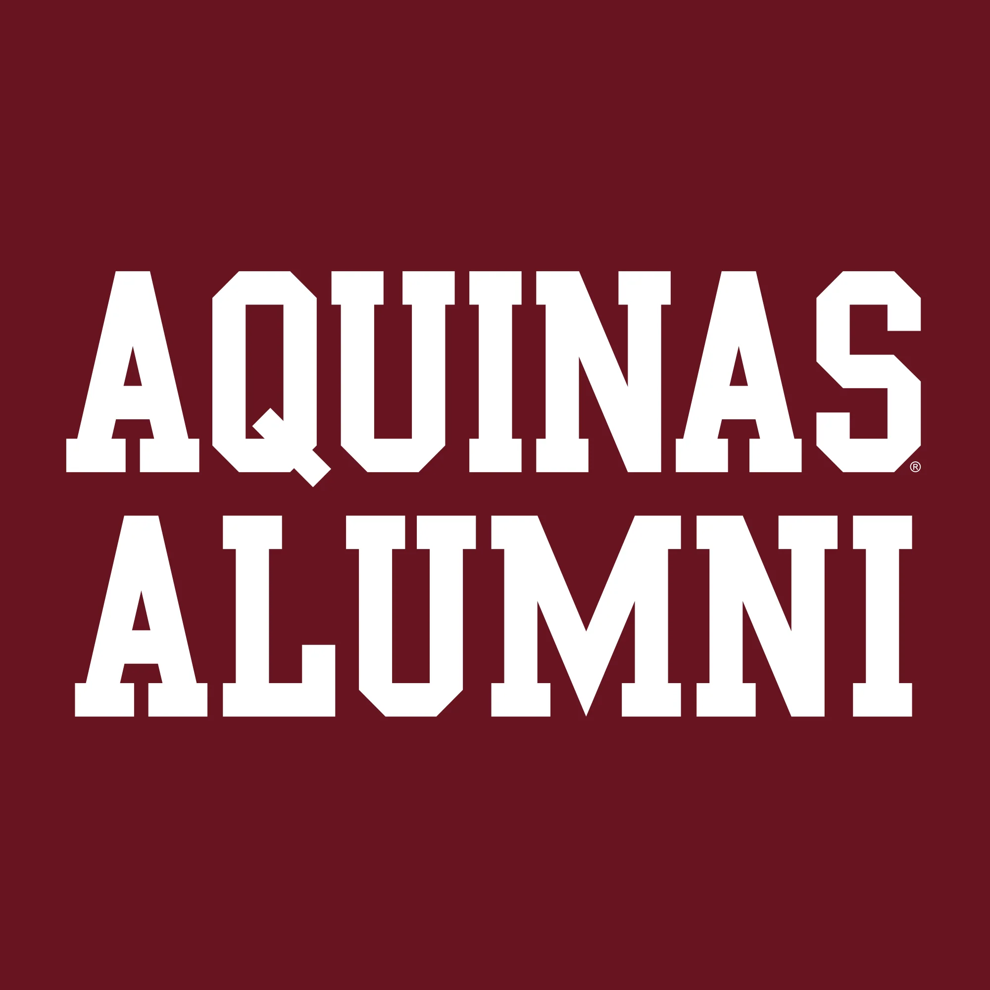 Aquinas College Saints Basic Block Alumni Cotton Short Sleeve T Shirt - Garnet - Image 2