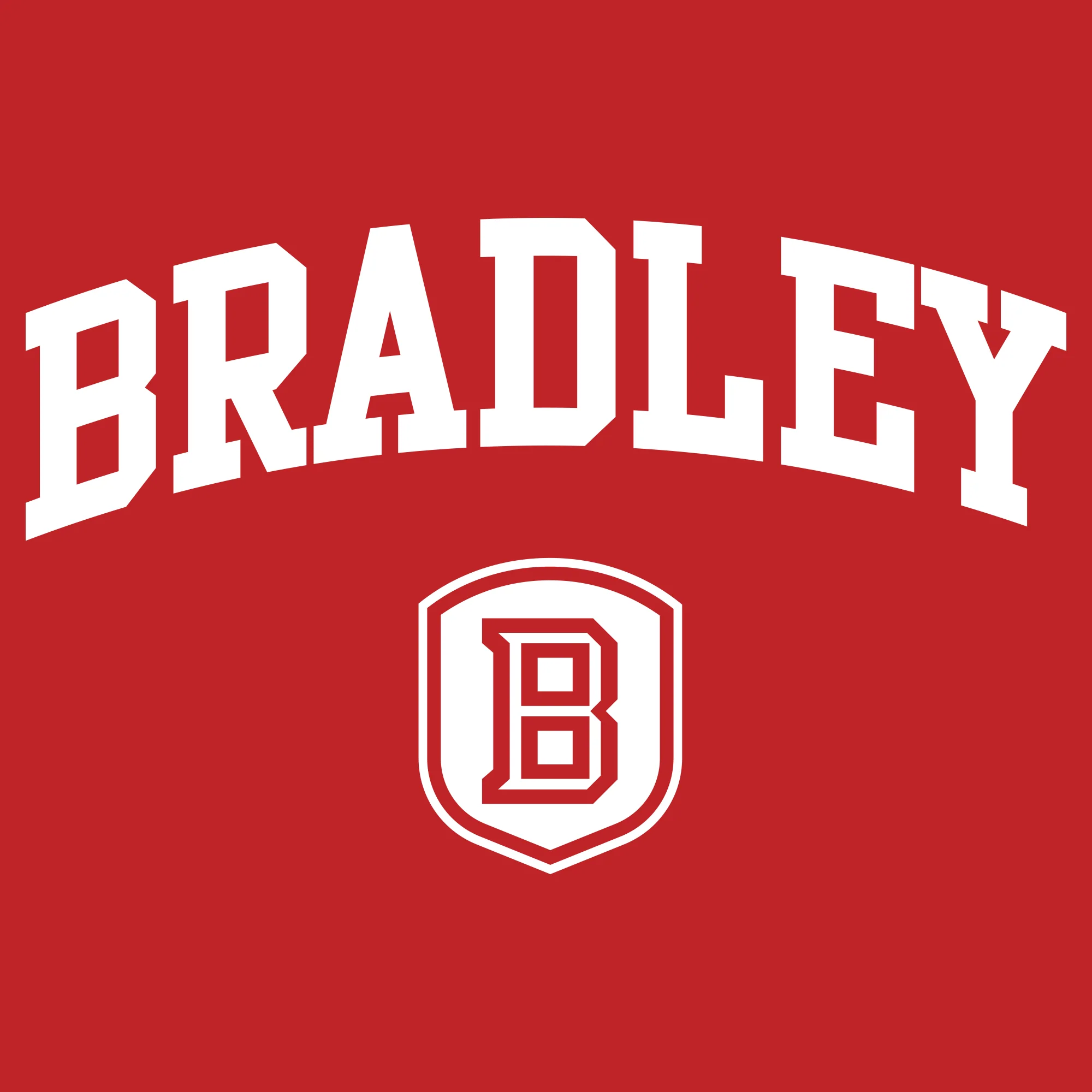 Bradley University Braves Arch Logo Heavy Cotton Tank Top  - Red - Image 2