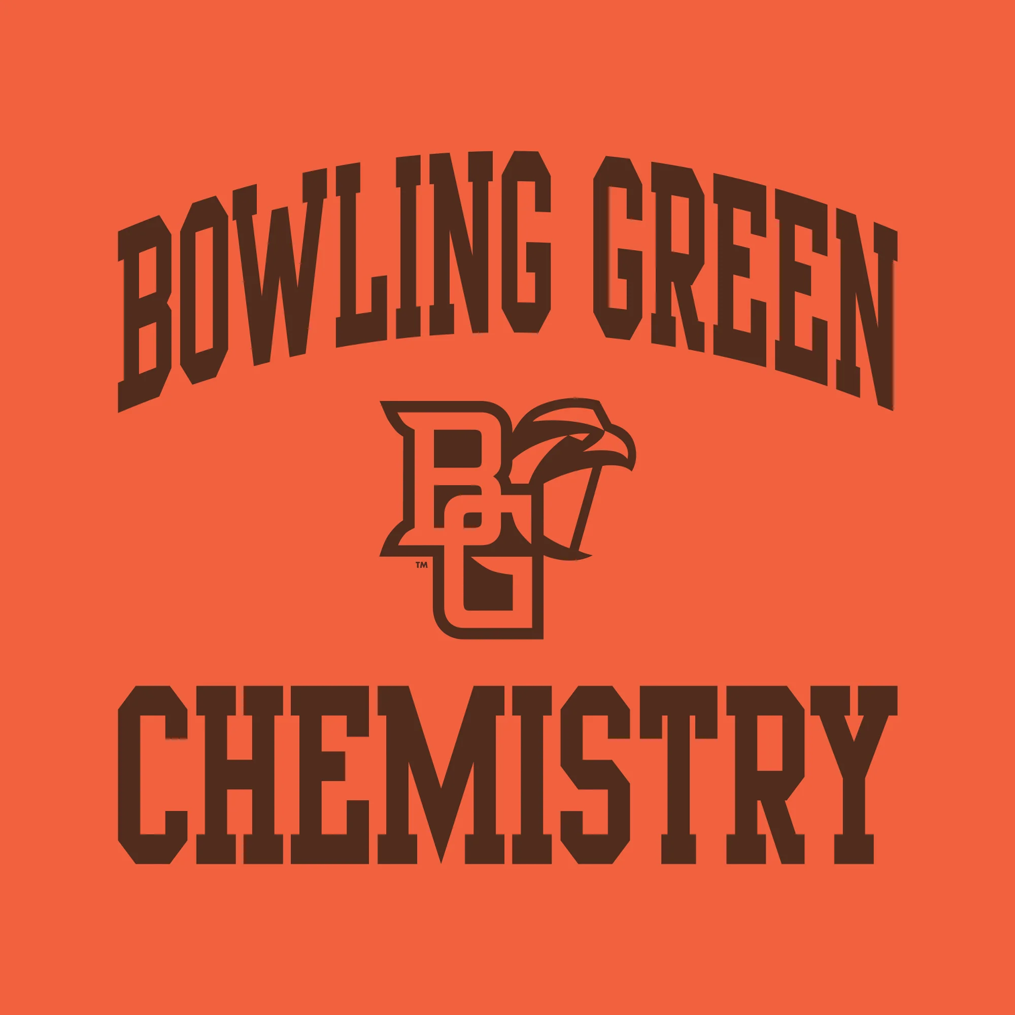 Bowling Green State University Falcons Arch Logo Chemistry Basic Cotton Short Sleeve T Shirt - Orange - Image 2